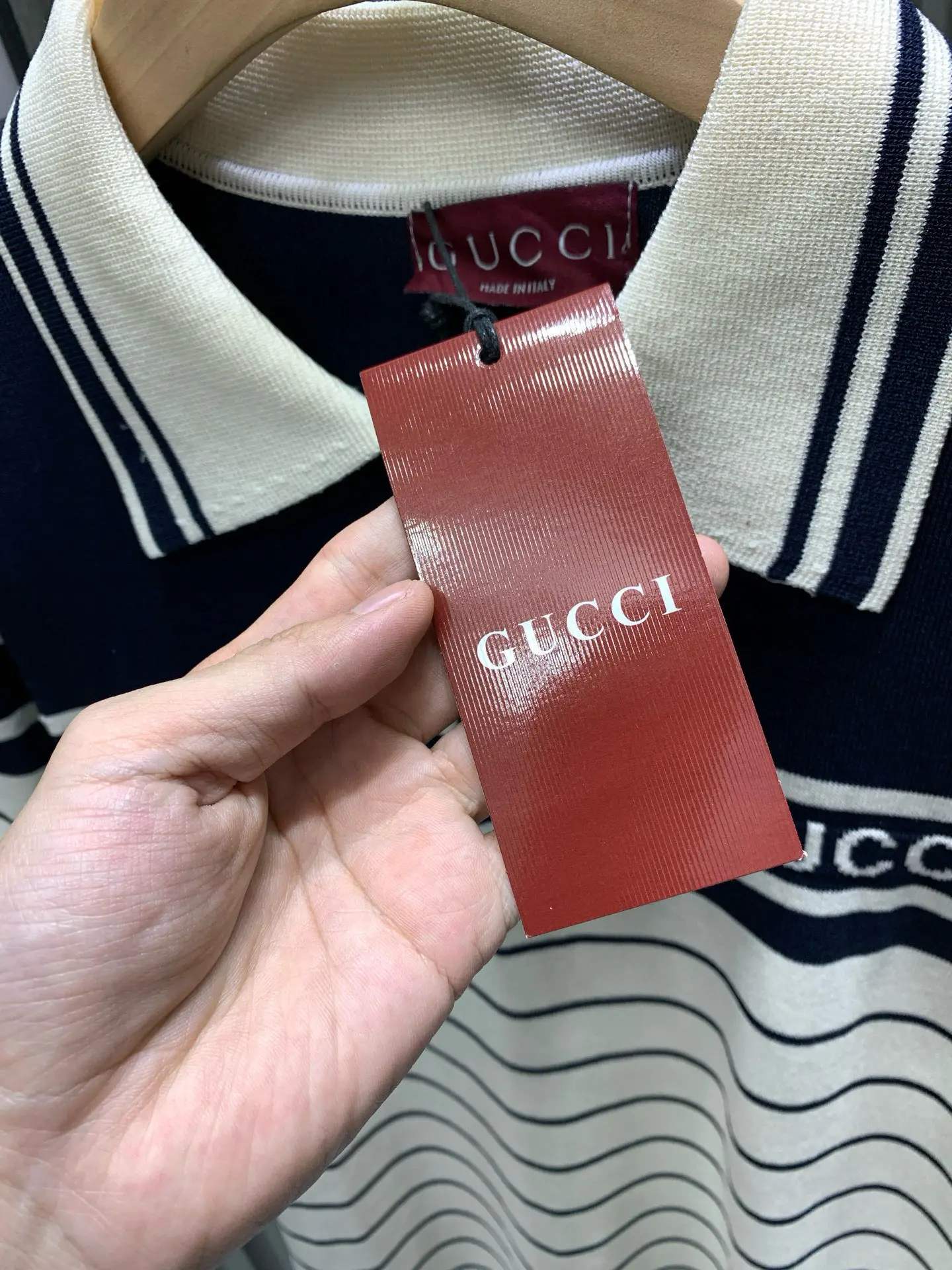 Striped Cotton-Knit Polo Shirt D20014121 — view 5