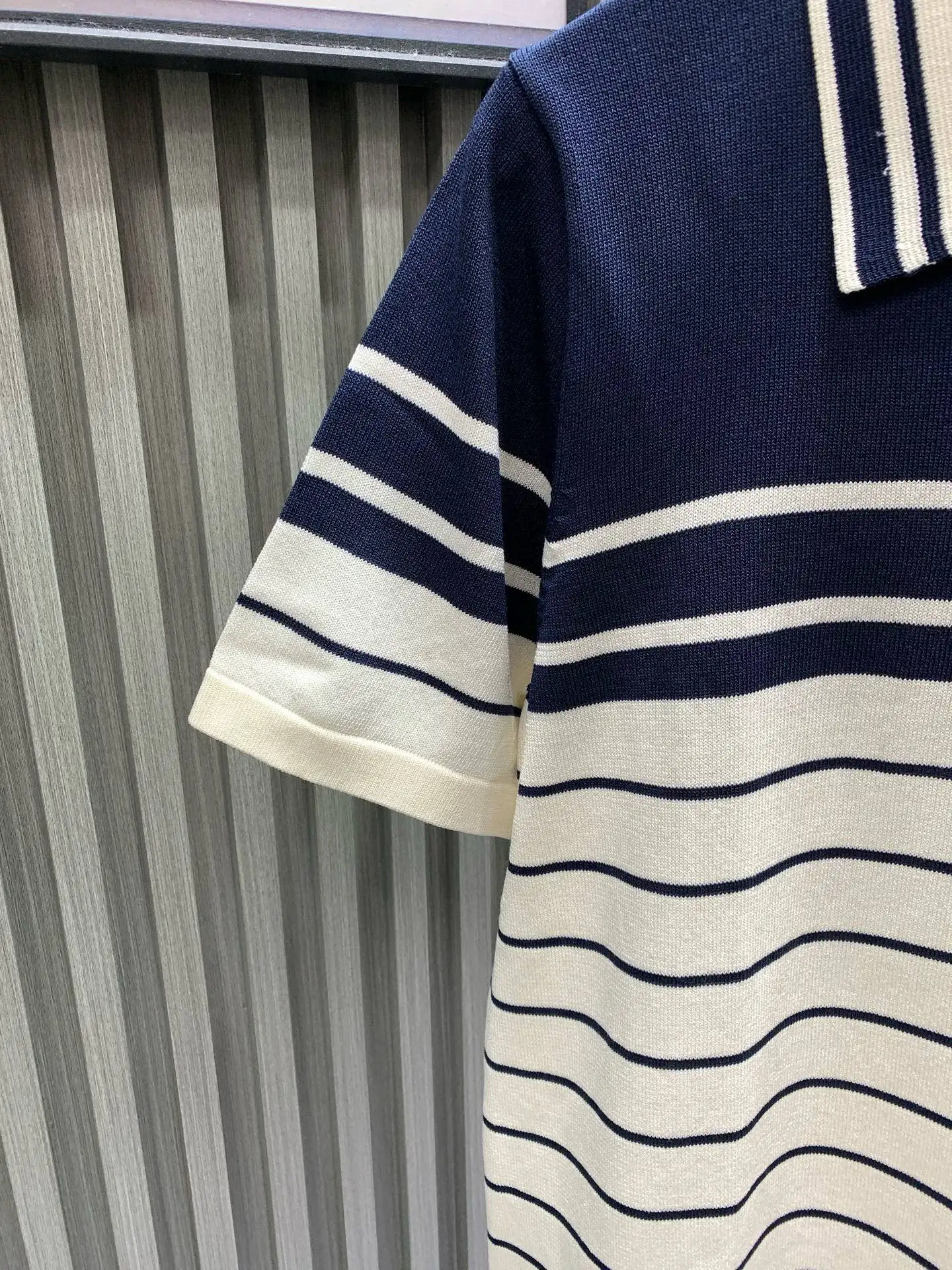 Striped Cotton-Knit Polo Shirt D20014121 — view 6