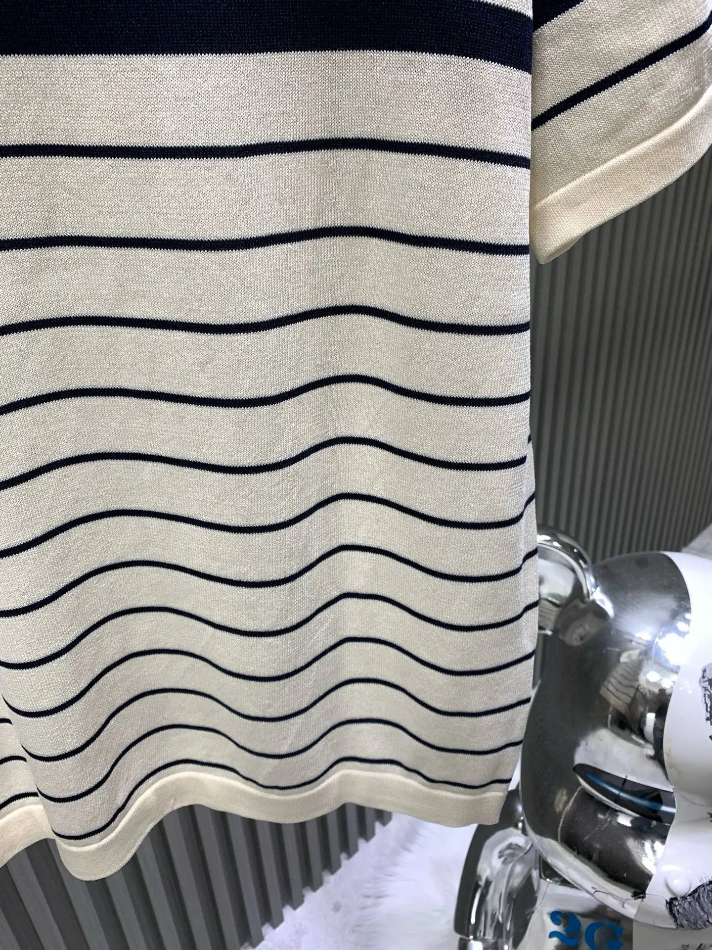 Striped Cotton-Knit Polo Shirt D20014121 — view 9