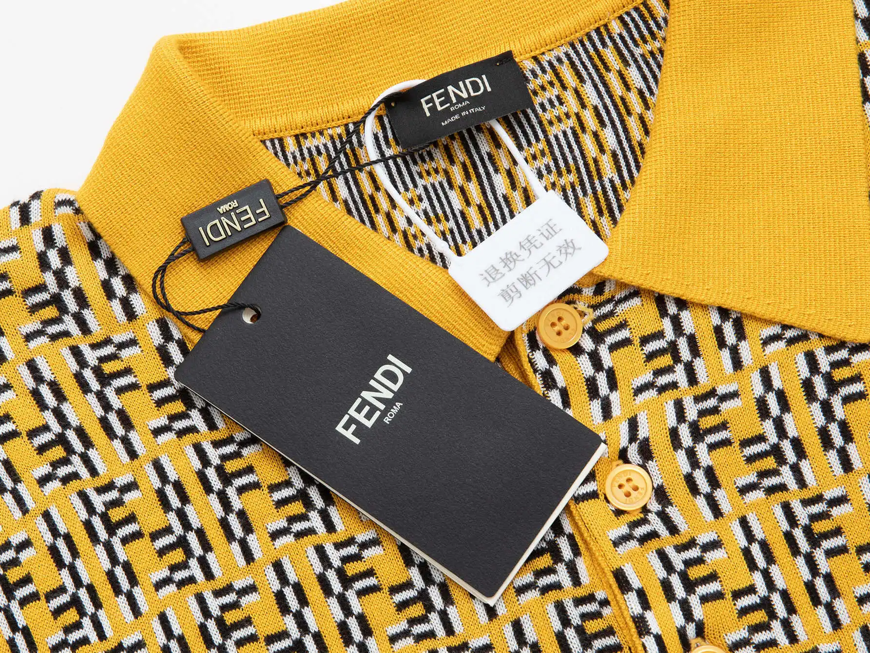 FF Monogram Jacquard Knit Polo Shirt D20515277 — view 6