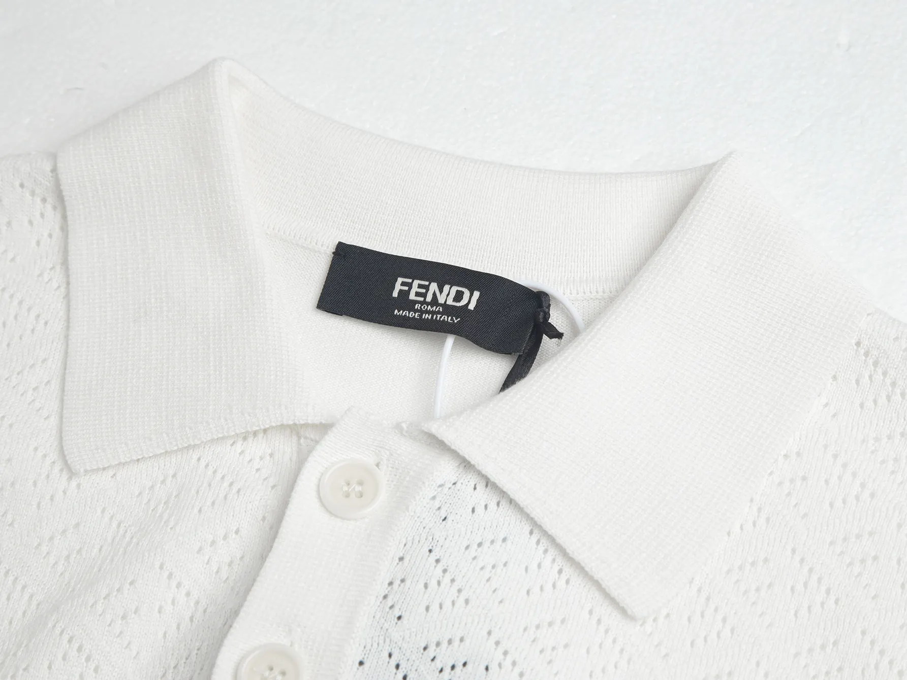 Logo-Jacquard Wool-Blend Knit Polo Shirt D20511063 — view 4