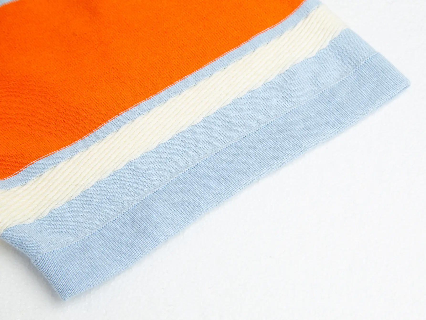 Striped Wool-Blend Knit Polo Shirt D20511060 — view 9