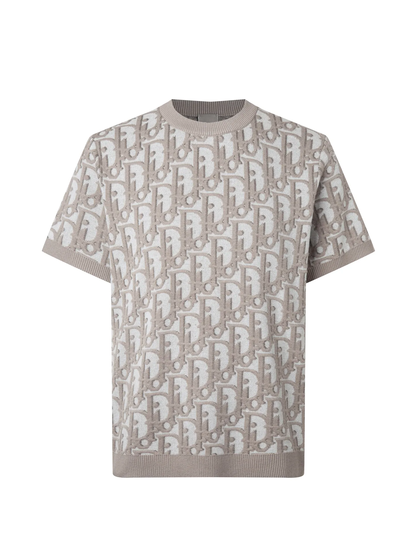 Oblique Jacquard Wool-Blend Knit T-Shirt D21011057