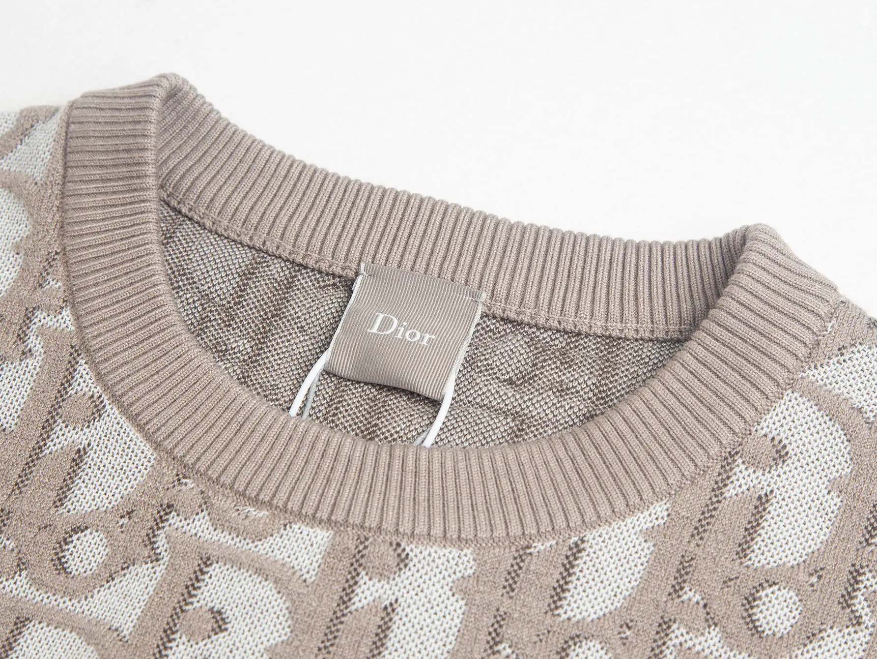 Oblique Jacquard Wool-Blend Knit T-Shirt D21011057 — view 4