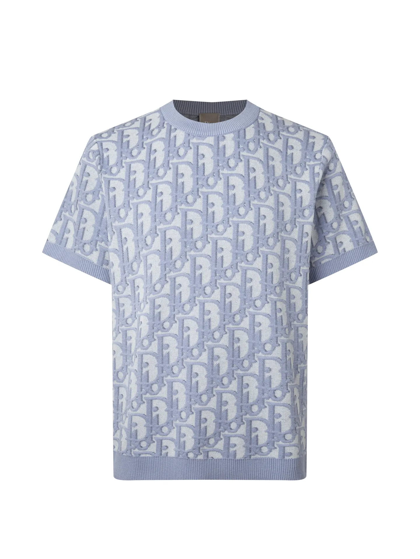 Oblique Jacquard Wool-Blend Knit T-Shirt D21011058