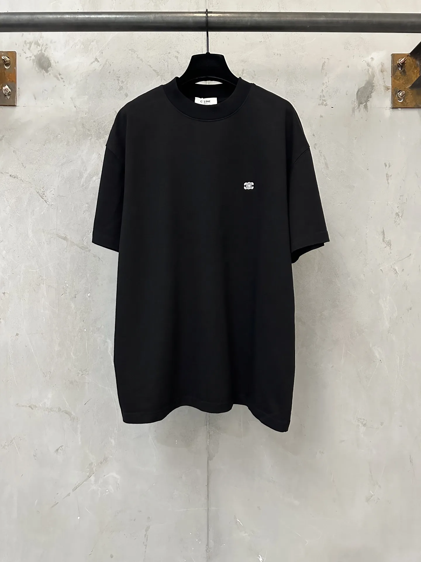 Triomphe Logo Embroidered Heavyweight Cotton T-Shirt D21018930
