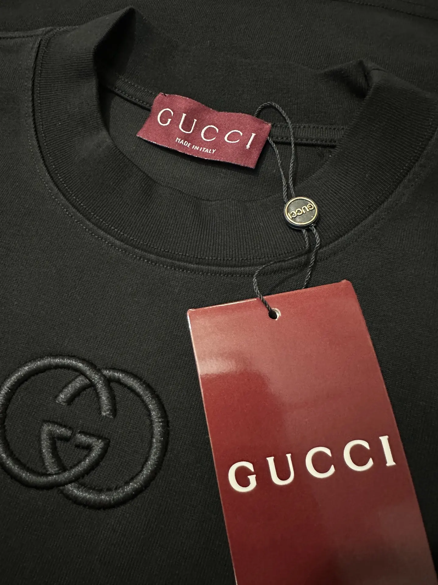 Interlocking G Embroidered Heavyweight Cotton T-Shirt D21018913 — view 6