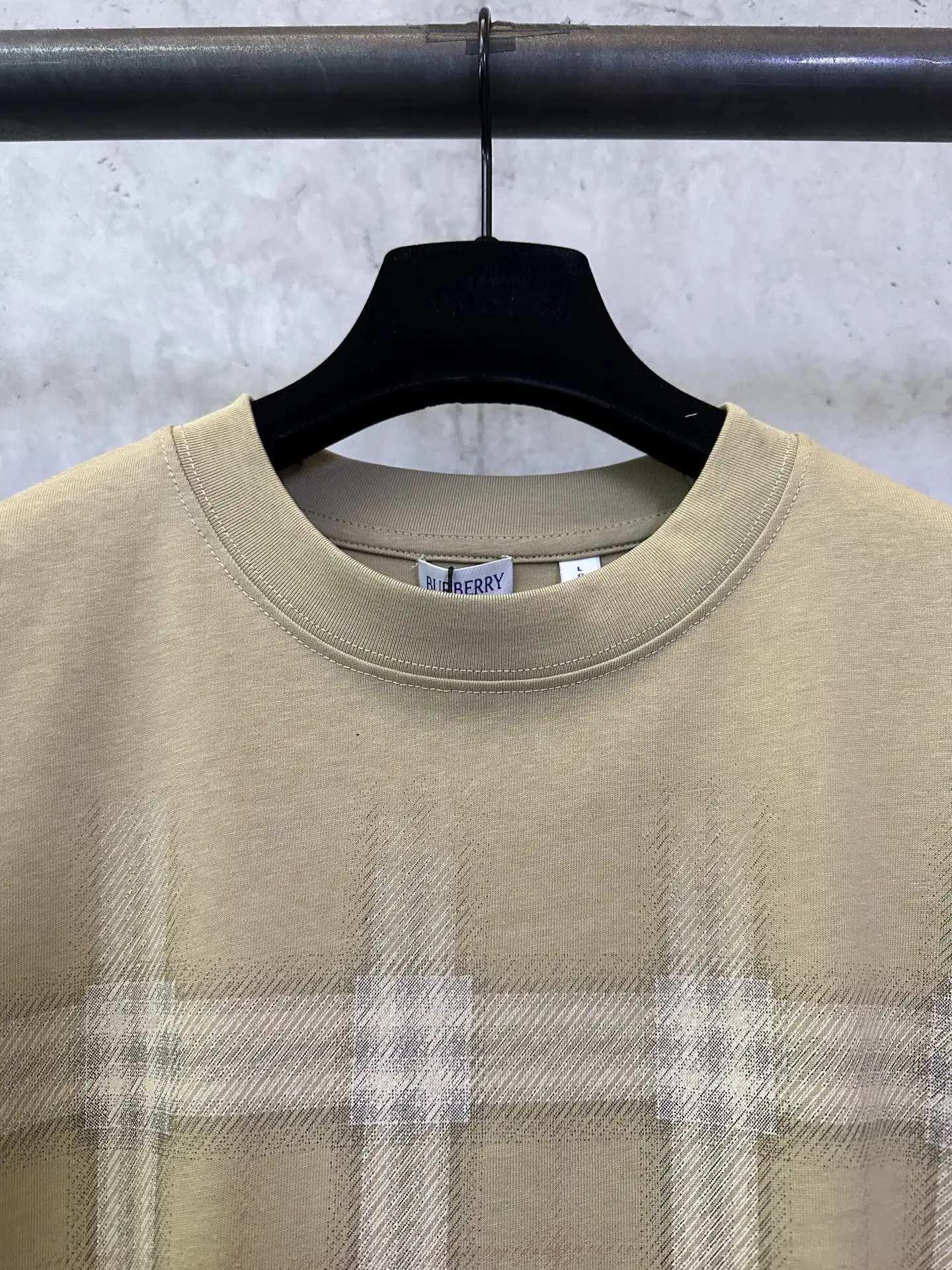Check Print Cotton Jersey T-Shirt D22015313 — view 7