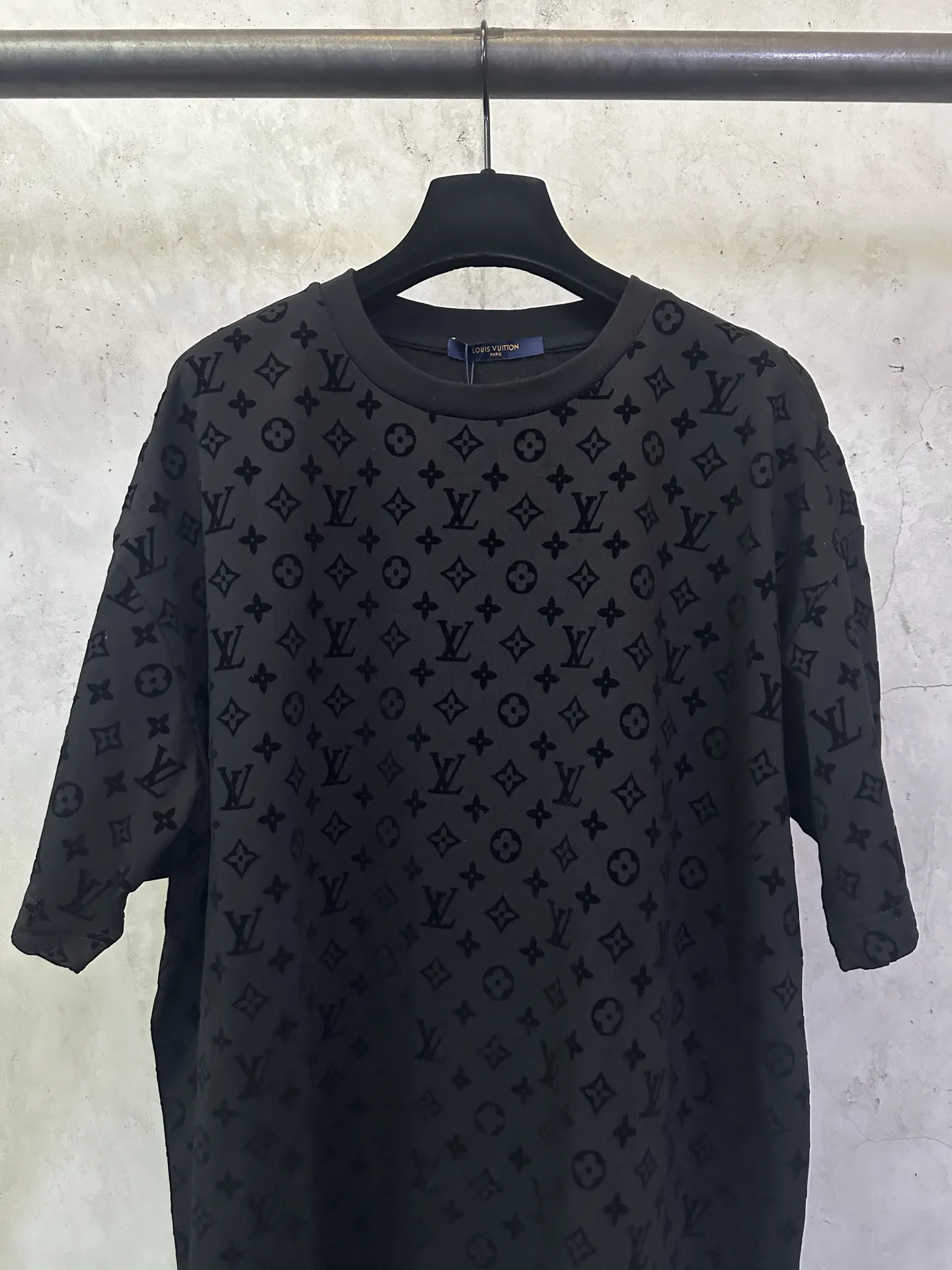 Monogram Flocked Cotton T-Shirt D22012431 — view 3