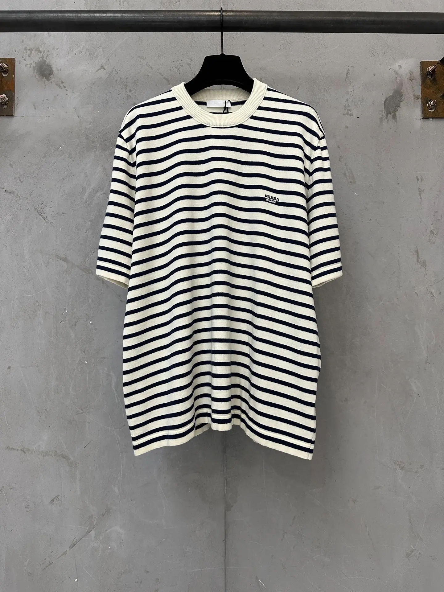 Striped Wool-Blend Knit T-Shirt D22011206