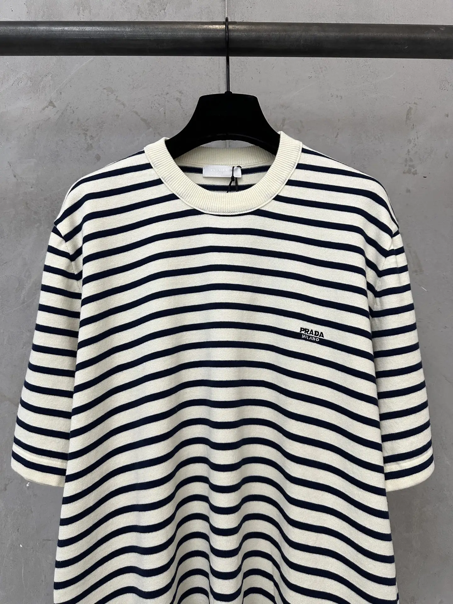 Striped Wool-Blend Knit T-Shirt D22011206 — view 3