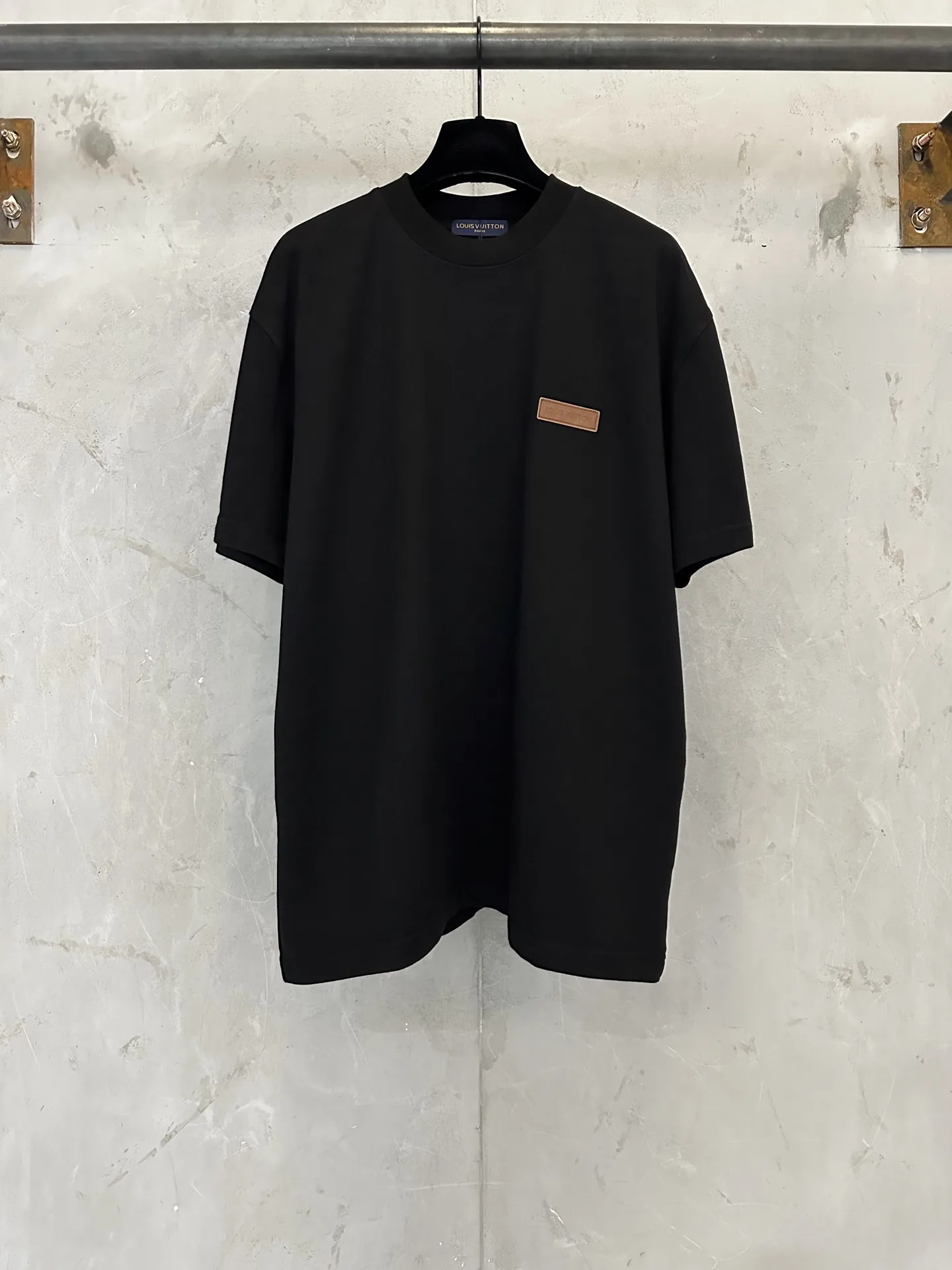 Leather Patch Heavyweight Cotton T-Shirt D22011896