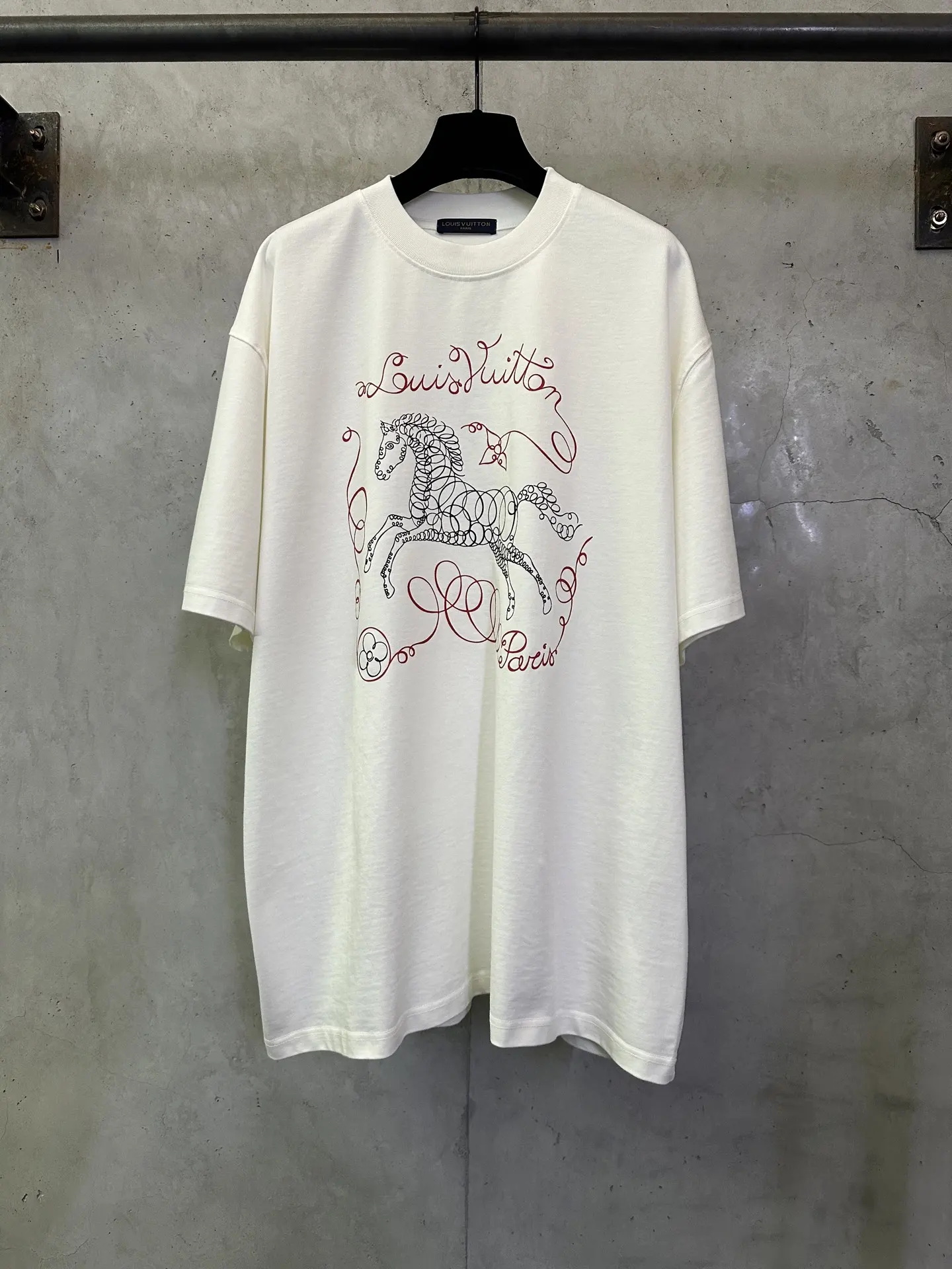 Horse Graphic Print Heavyweight Cotton T-Shirt D22015280