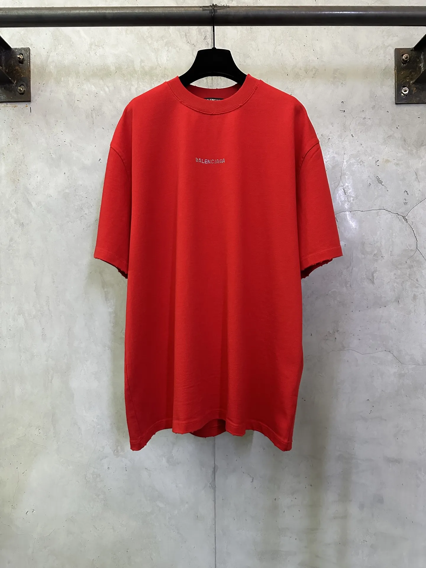 Rhinestone Logo Heavyweight Cotton T-Shirt D22515302