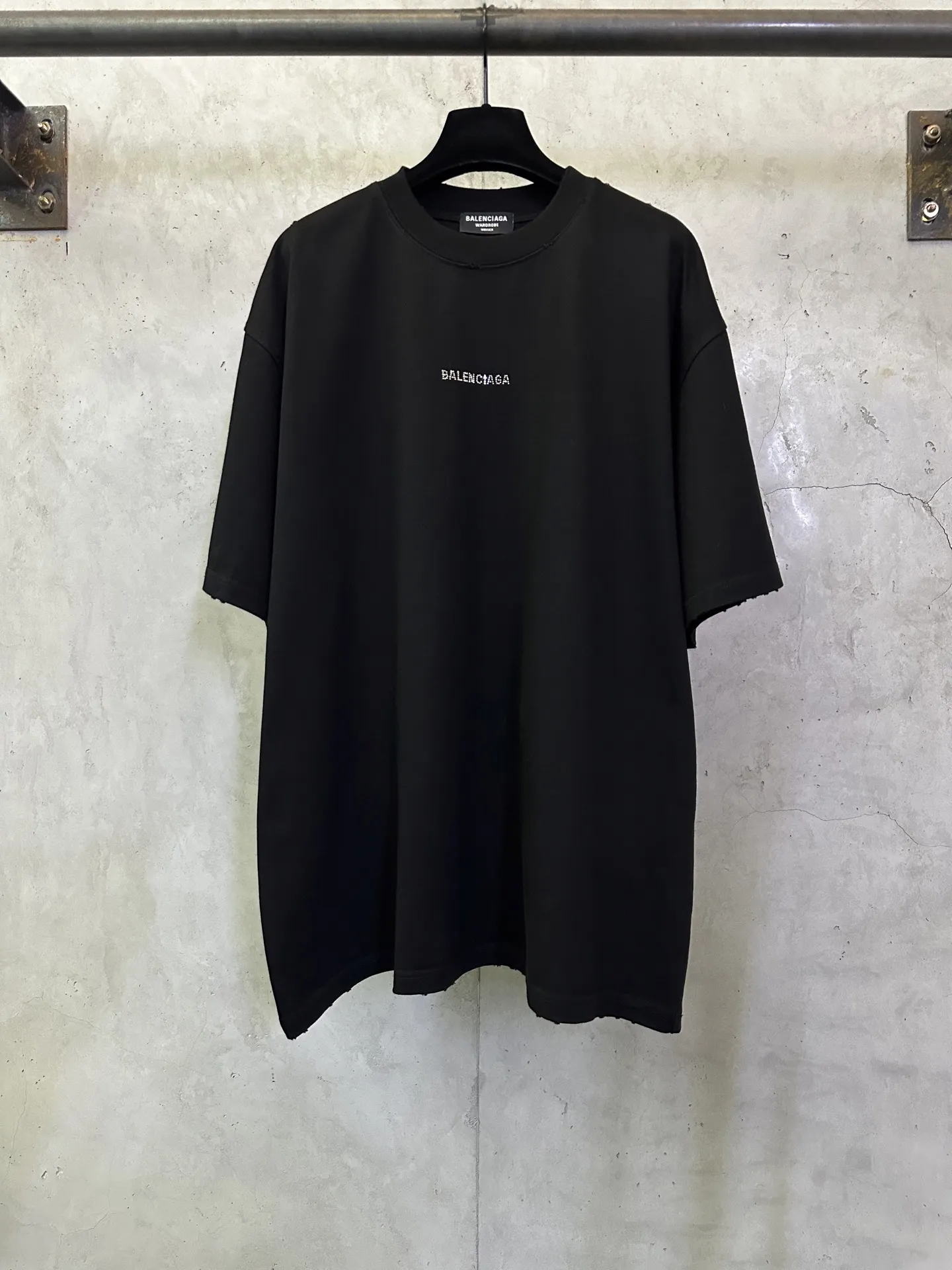 Rhinestone Logo Heavyweight Cotton T-Shirt D22515300