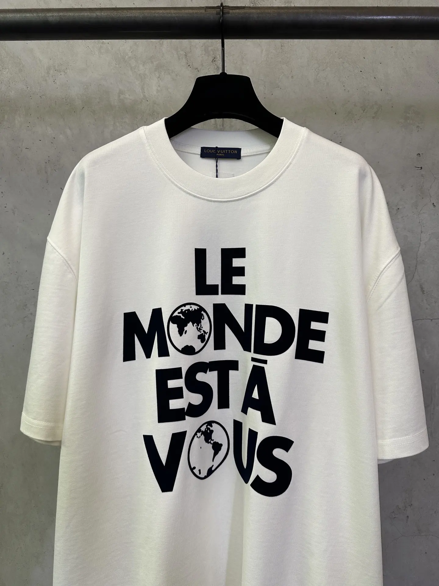 Logo Flocked Heavyweight Cotton T-Shirt D22512498 — view 3