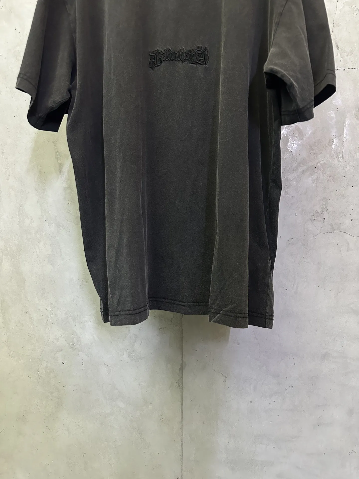 Logo Embroidery Washed Cotton T-Shirt D23012350 — view 4