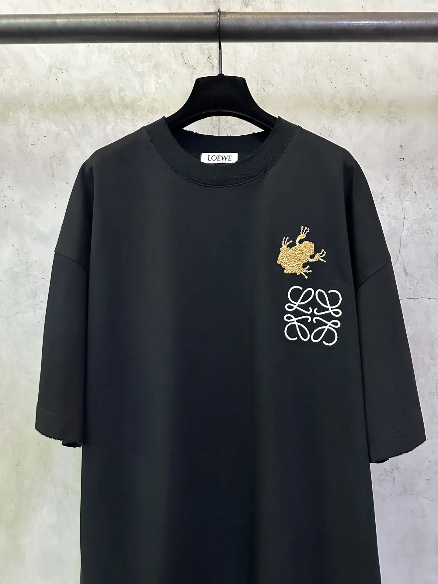Anagram and Frog Embroidered Cotton T-Shirt D23012423 — view 3