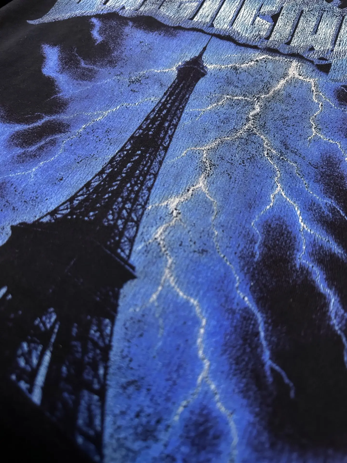 Eiffel Tower Lightning Print Oversized T-Shirt D23512394 — view 8