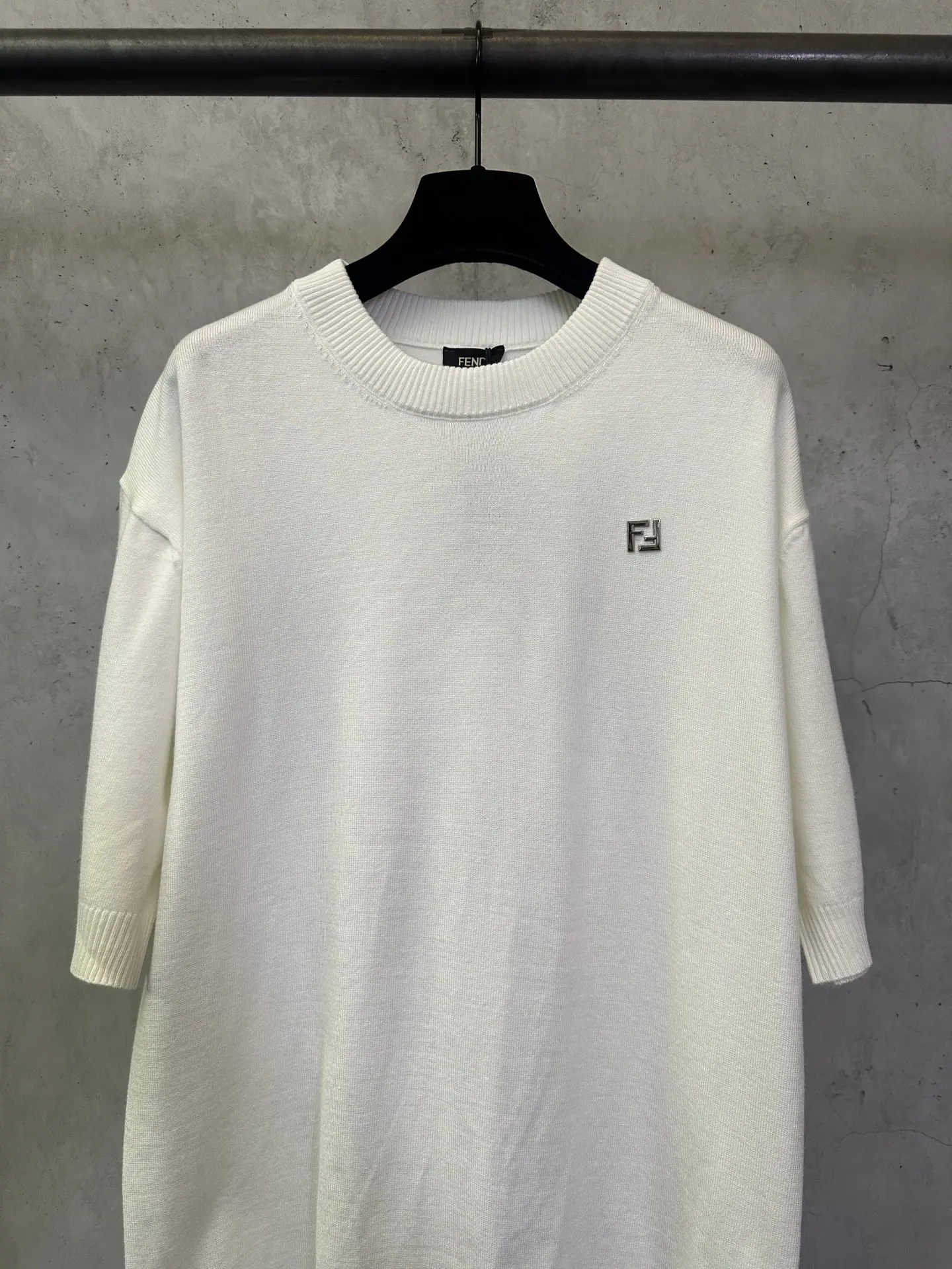 Logo-Embellished Wool and Cotton-Blend Knit T-Shirt D23512433 — view 3