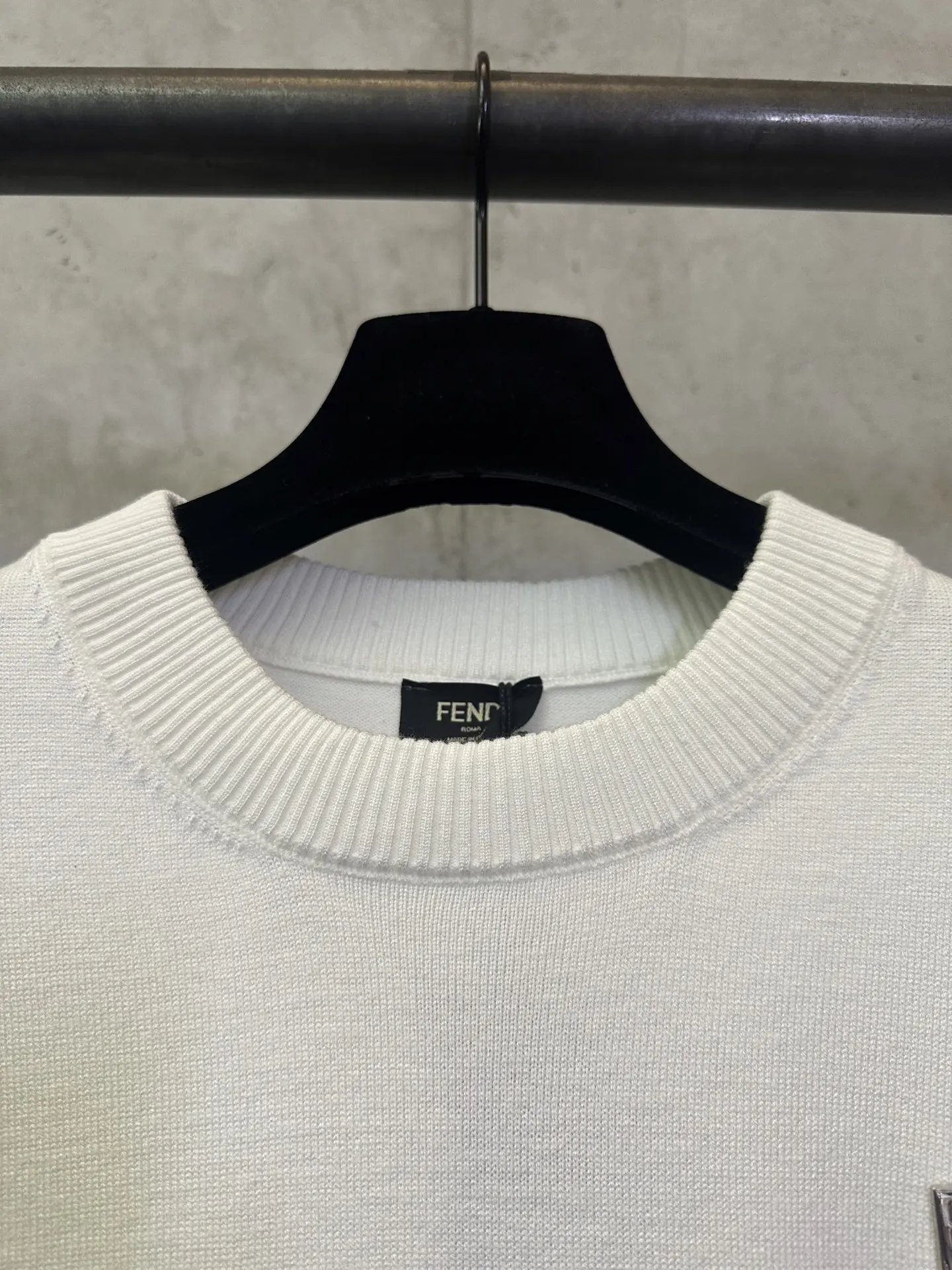 Logo-Embellished Wool and Cotton-Blend Knit T-Shirt D23512433 — view 7