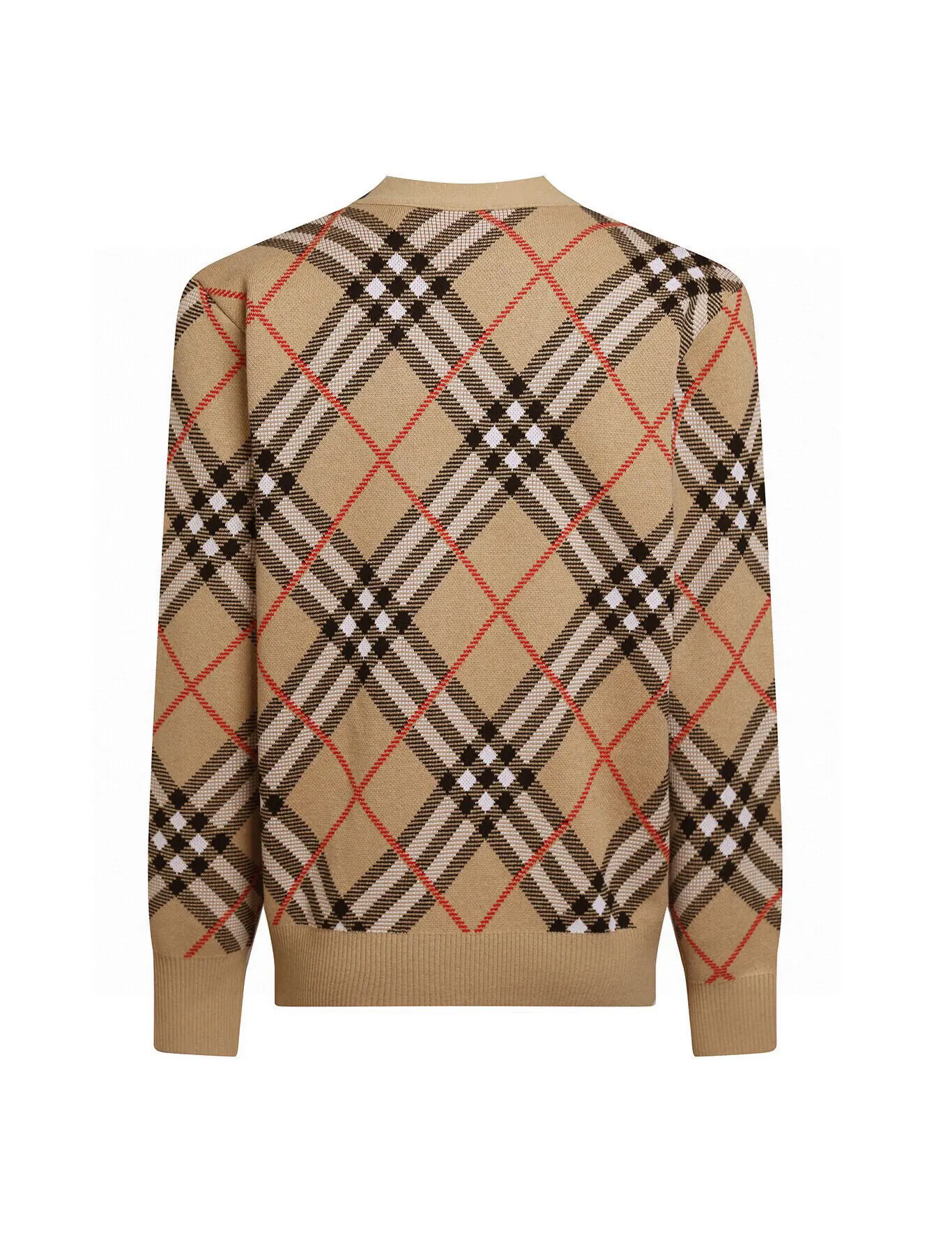 Check Wool-Blend V-Neck Cardigan D24016004 — view 2