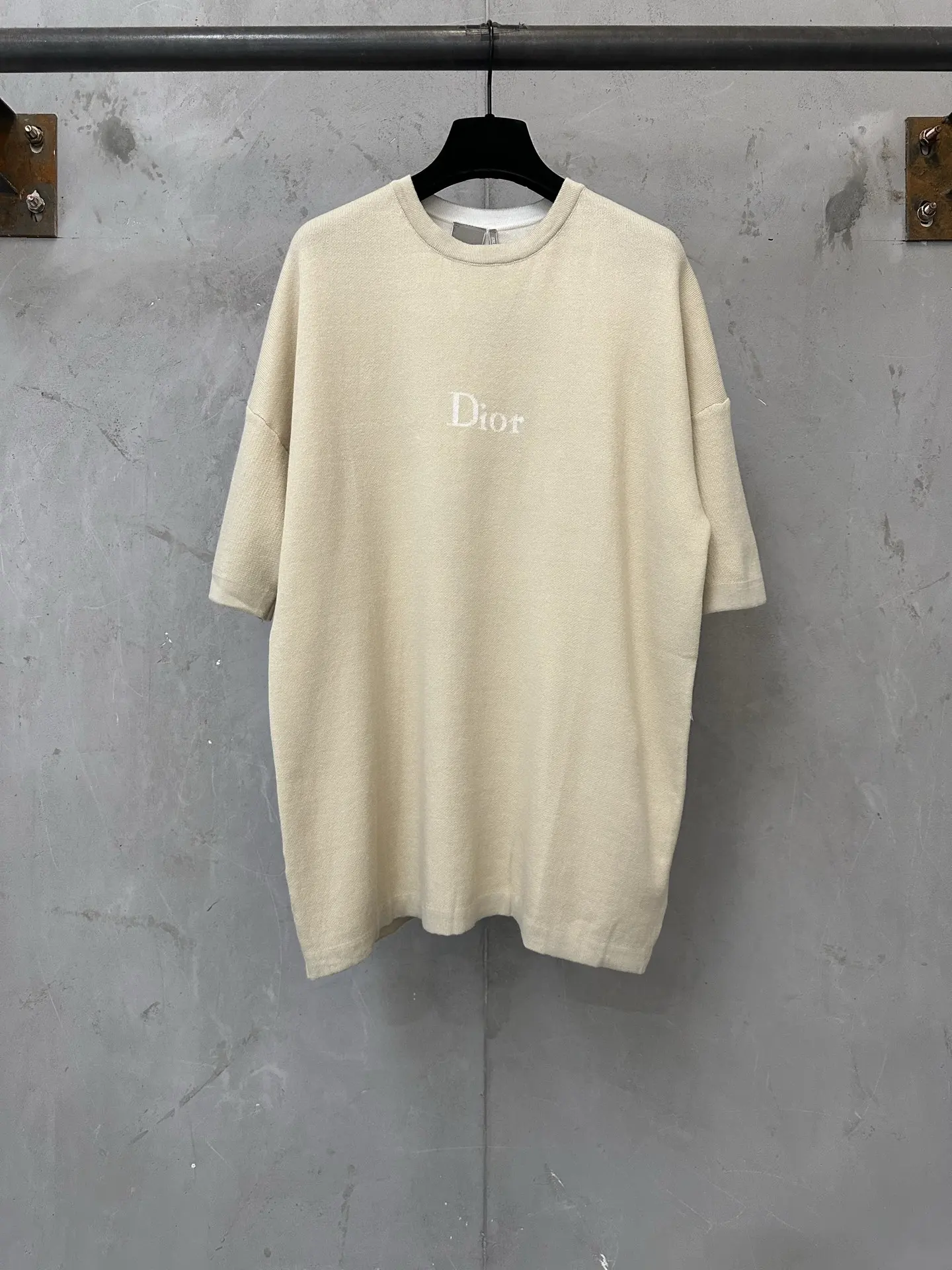 Logo Jacquard Cotton Knit T-Shirt D24018896