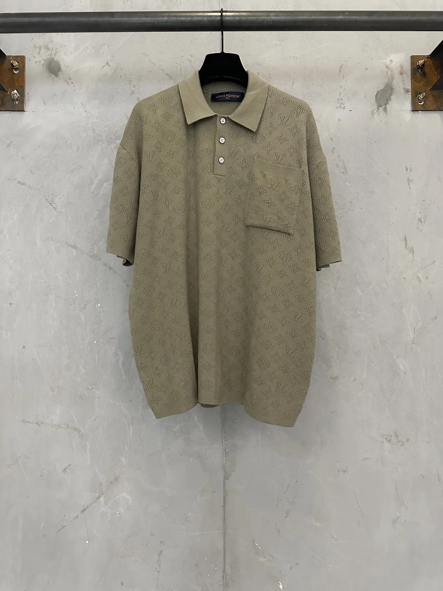 Monogram Pointelle Knit Polo Shirt D24011893