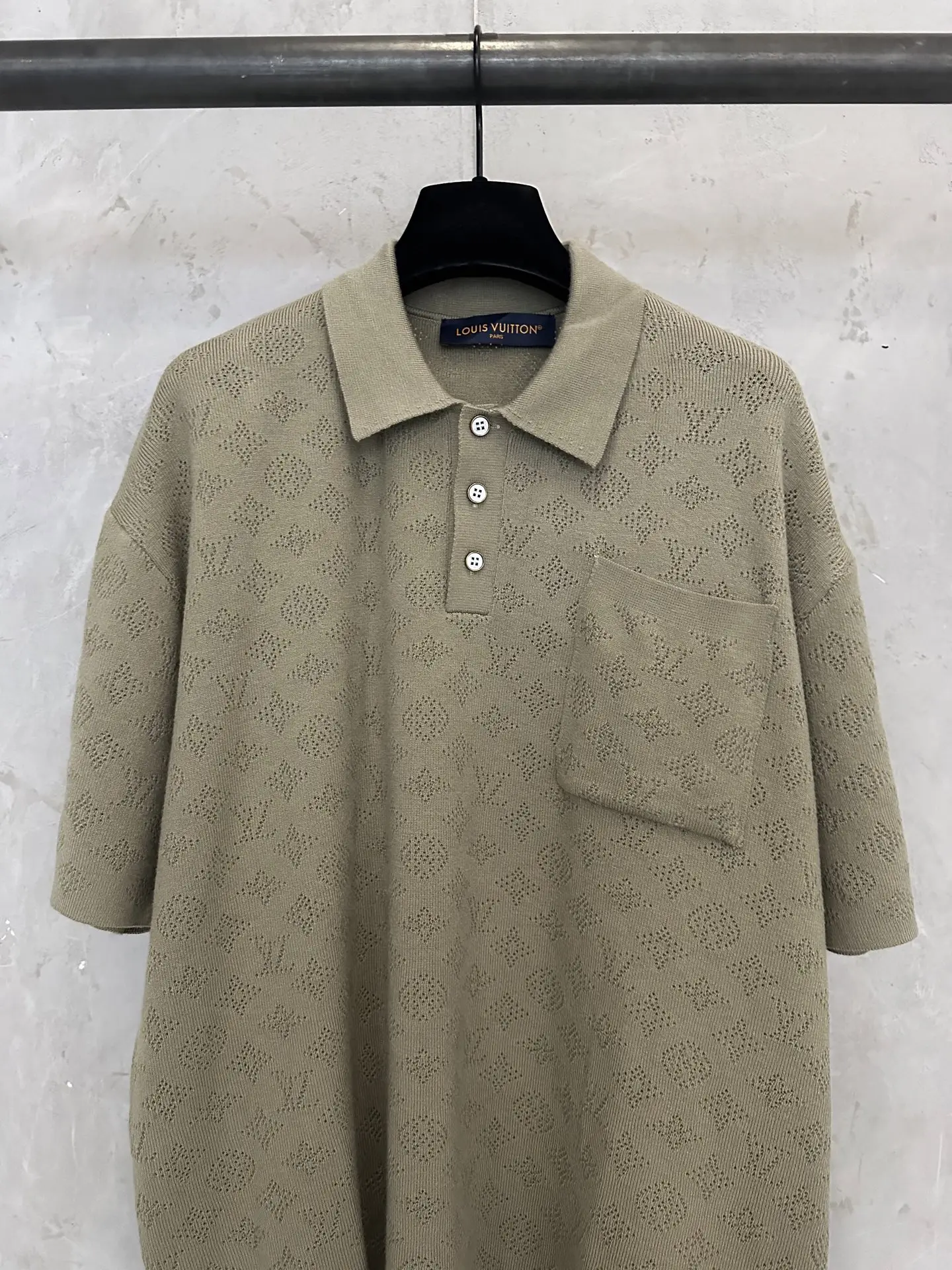 Monogram Pointelle Knit Polo Shirt D24011893 — view 3