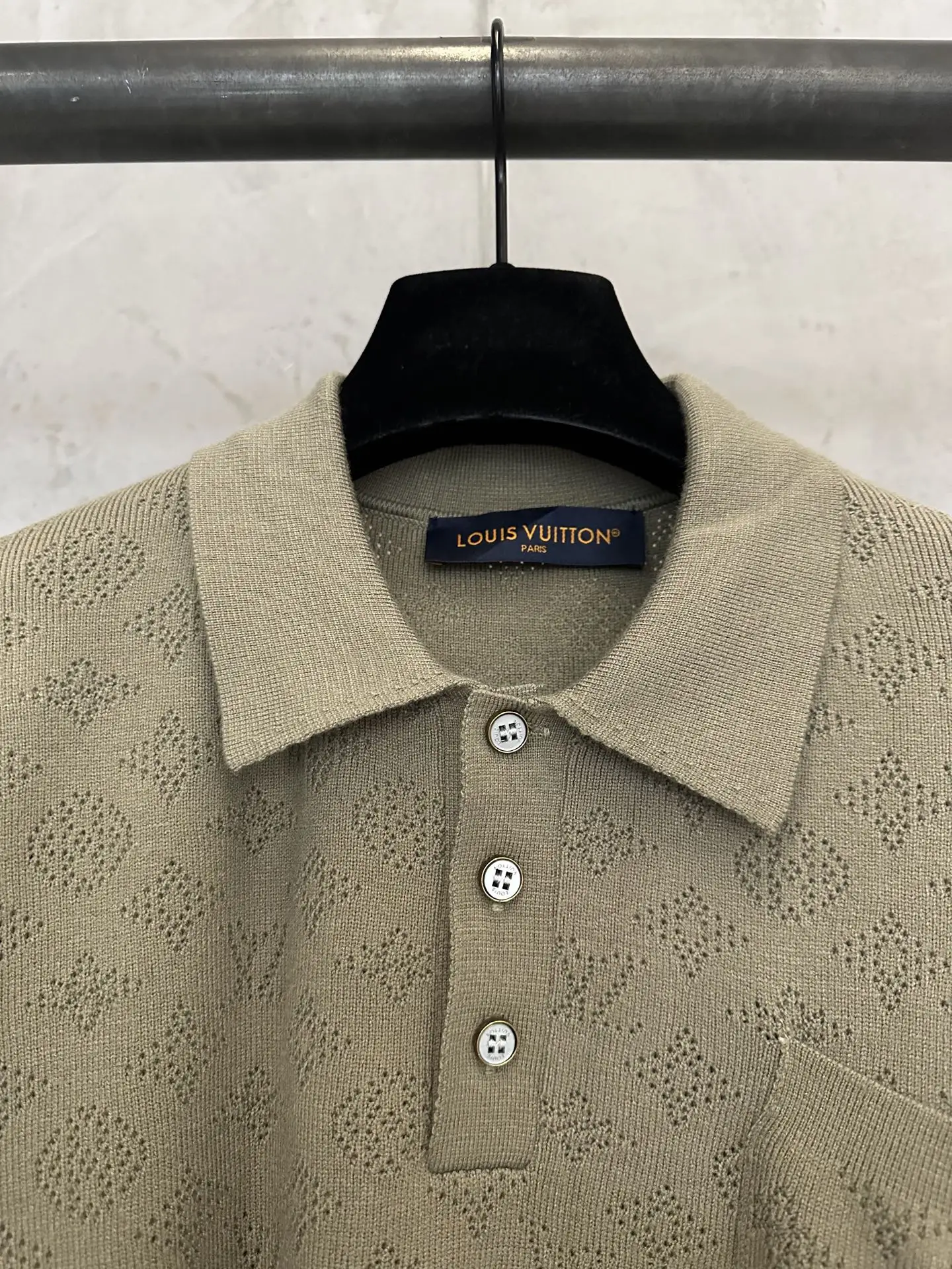 Monogram Pointelle Knit Polo Shirt D24011893 — view 7