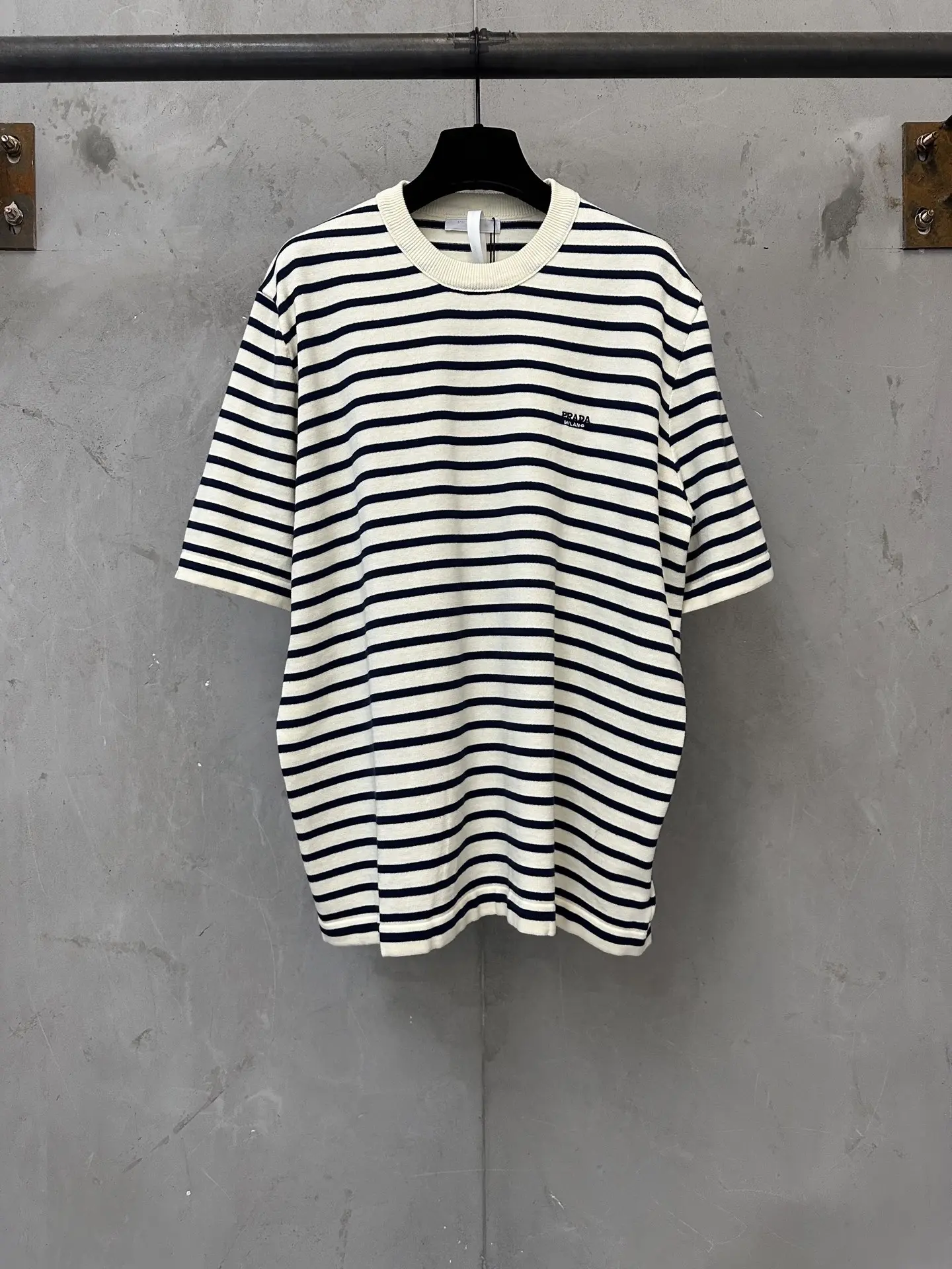 Striped Wool-Blend Knit T-Shirt D24018909