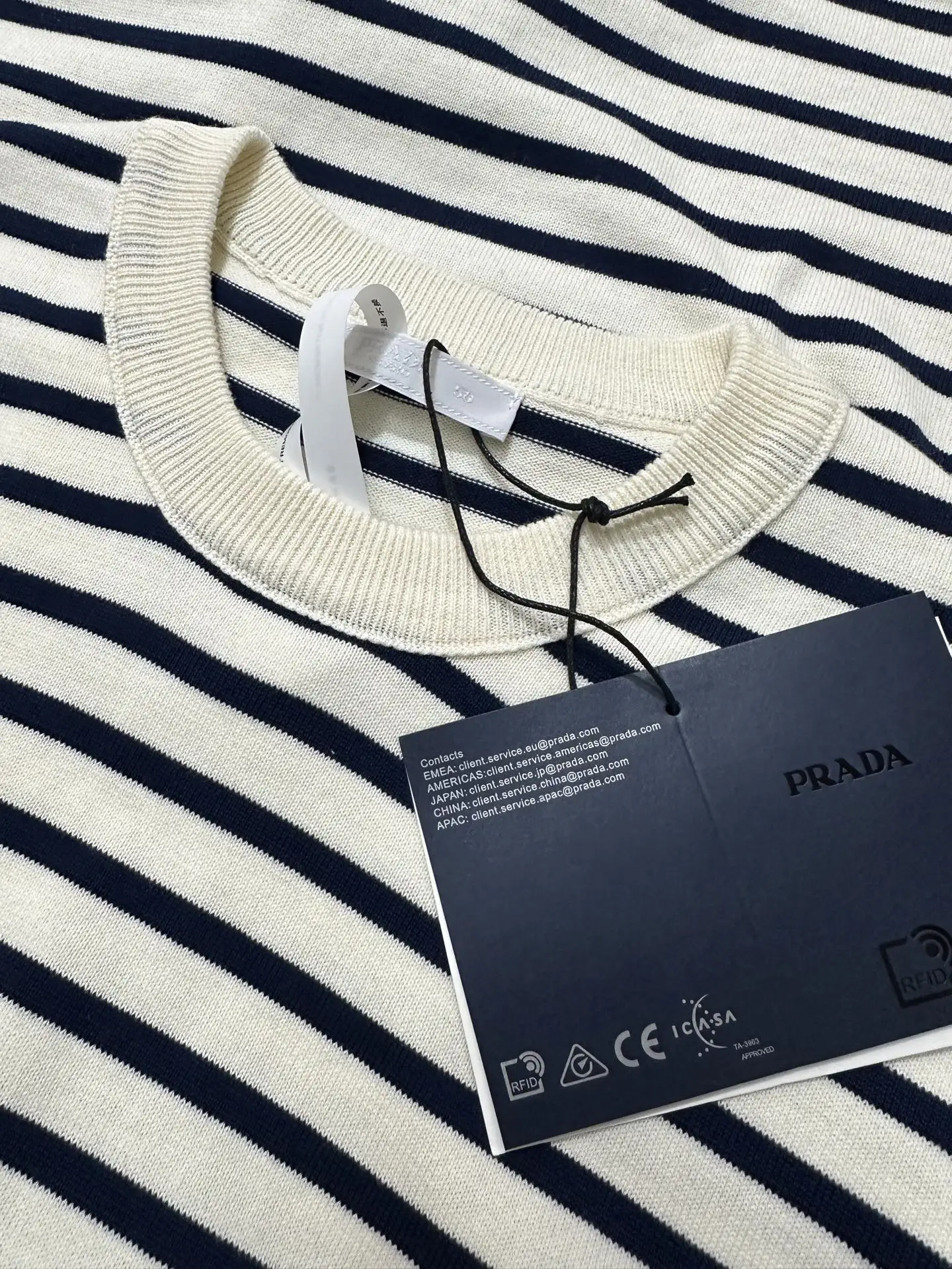 Striped Wool-Blend Knit T-Shirt D24018909 — view 6
