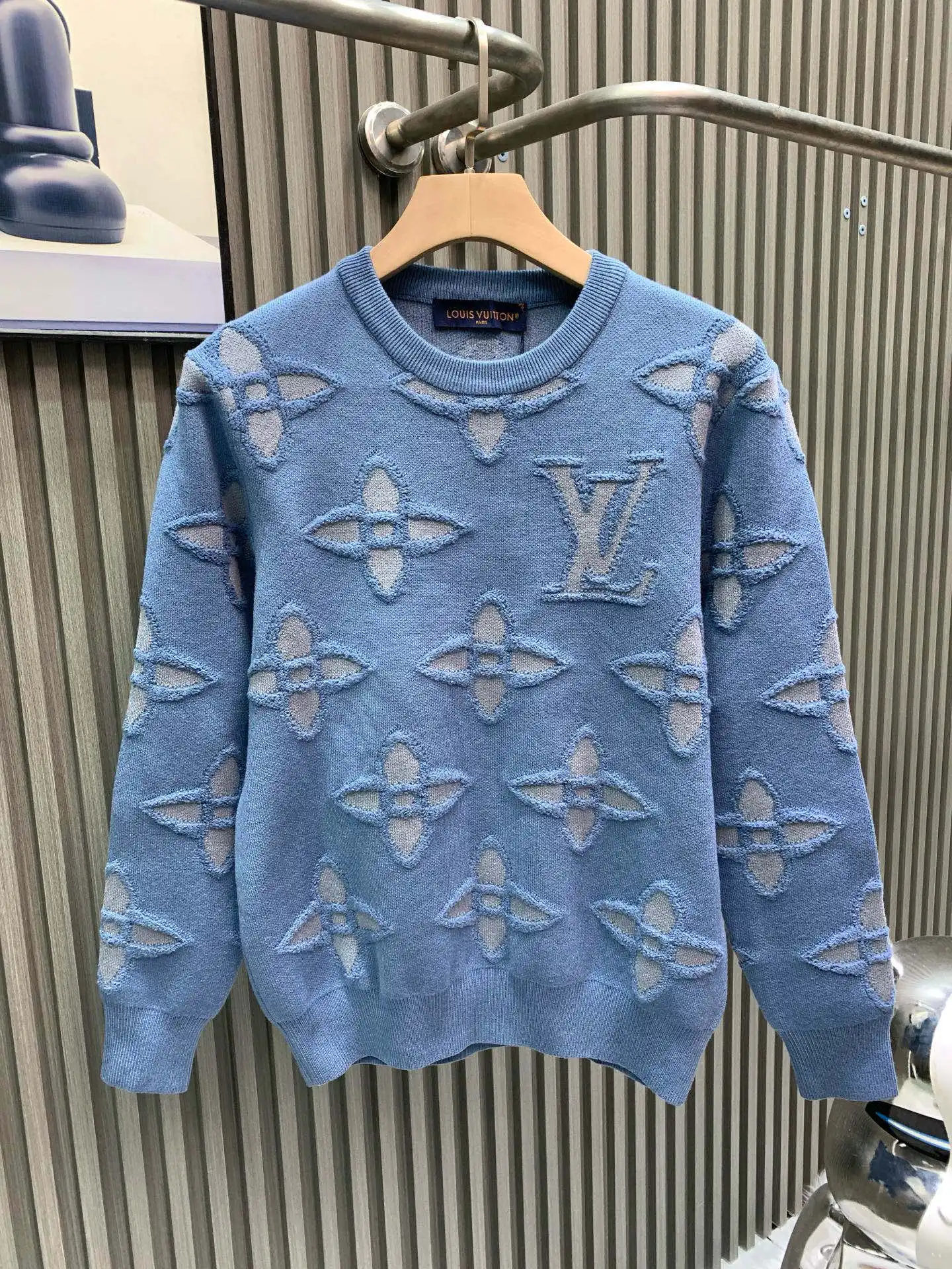 Monogram Jacquard Knit Crew-Neck Sweater D24014135