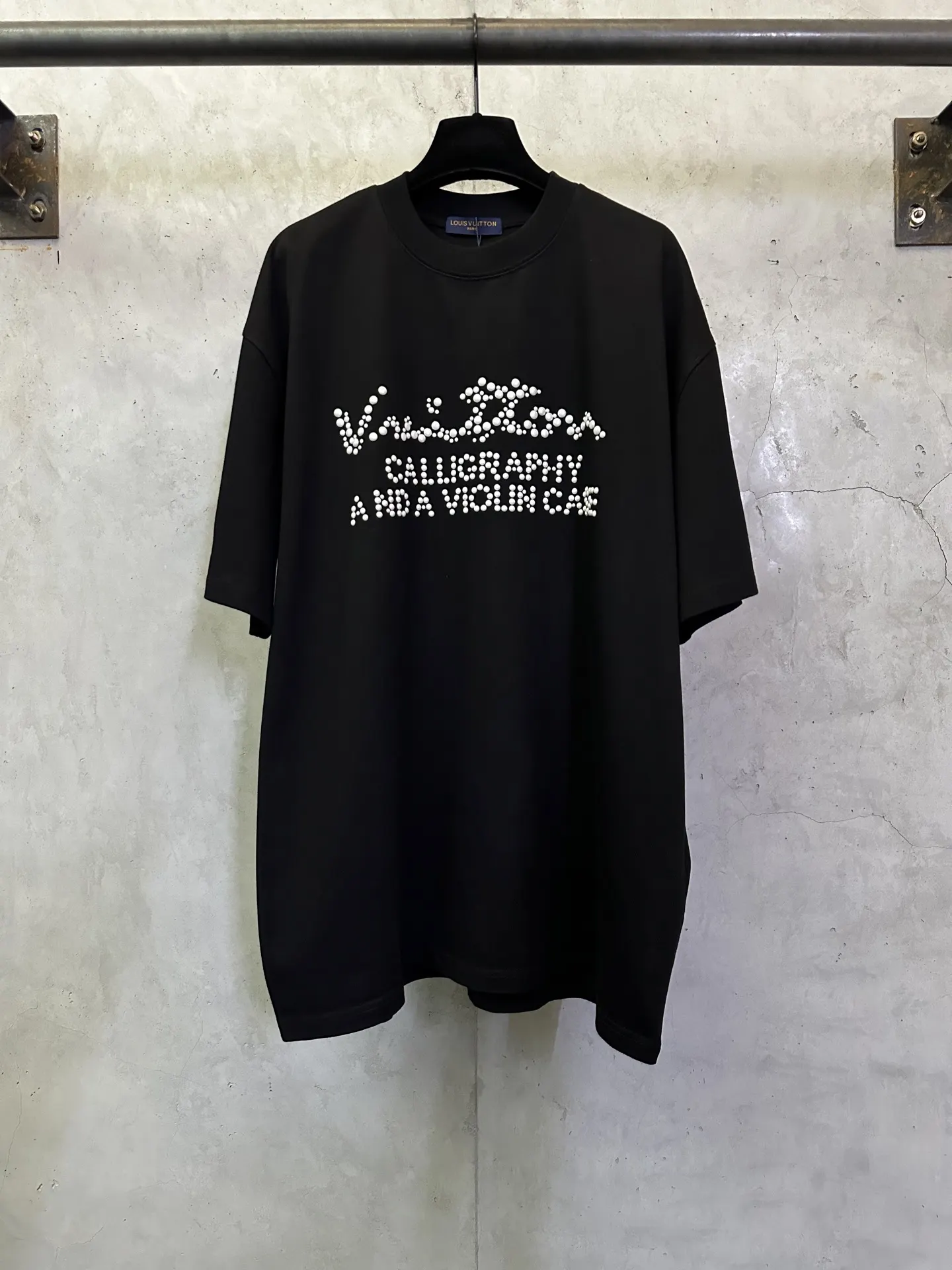 Pearl Logo Calligraphy Cotton T-Shirt D24012348