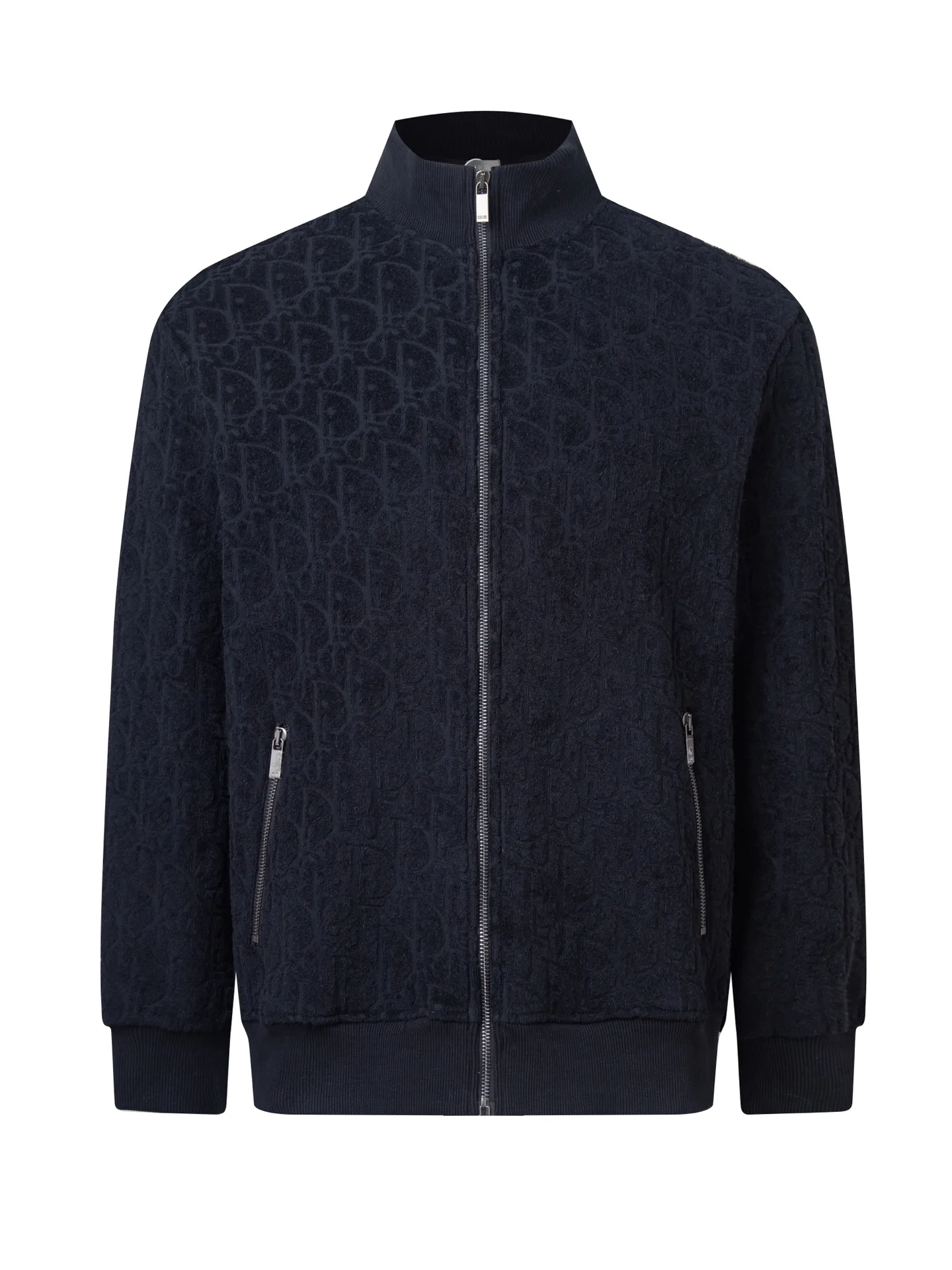 Oblique Jacquard Terry Cotton Zip-Up Jacket D24516048