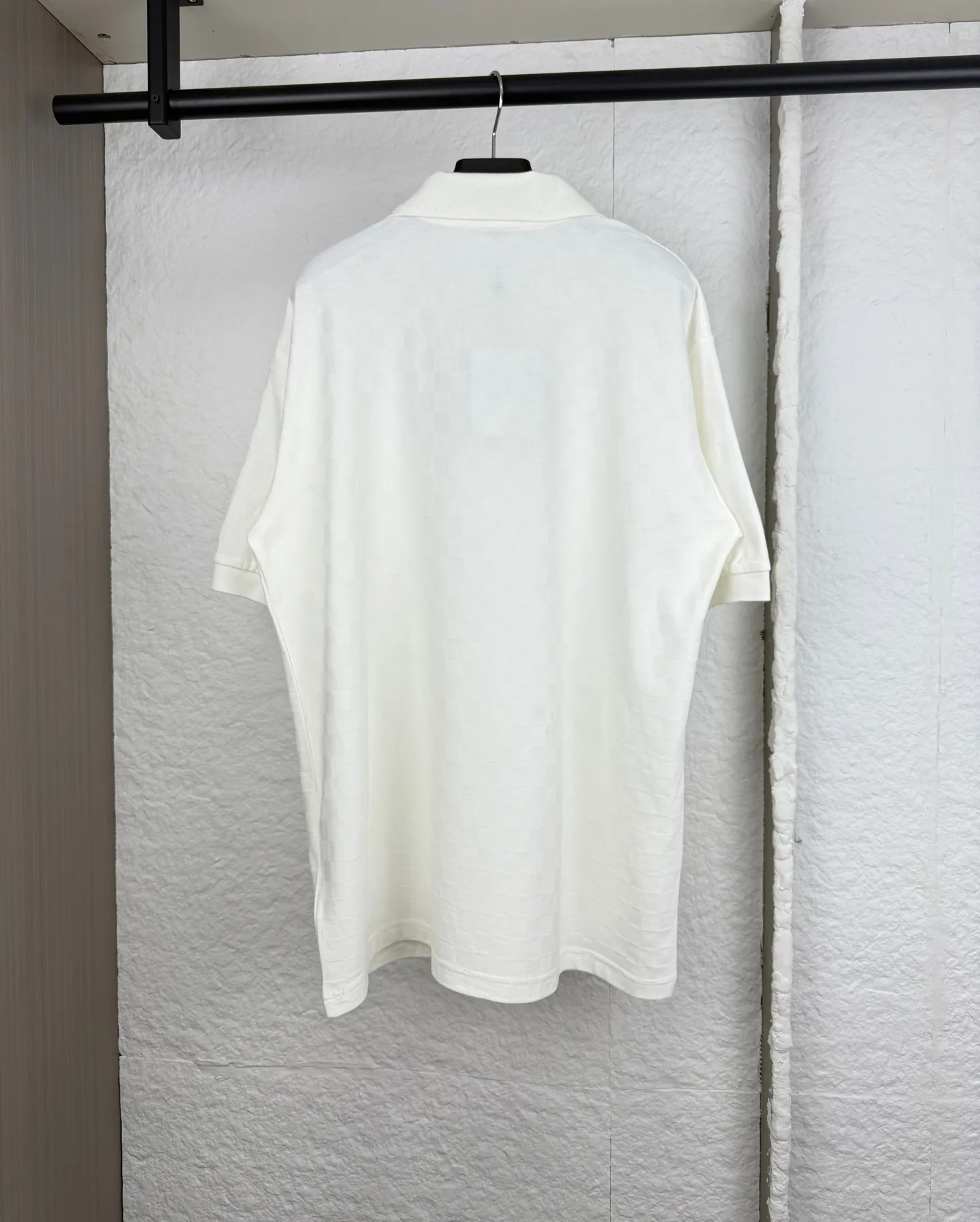 Damier Silk-Cotton Piqué Polo Shirt D24513836 — view 2
