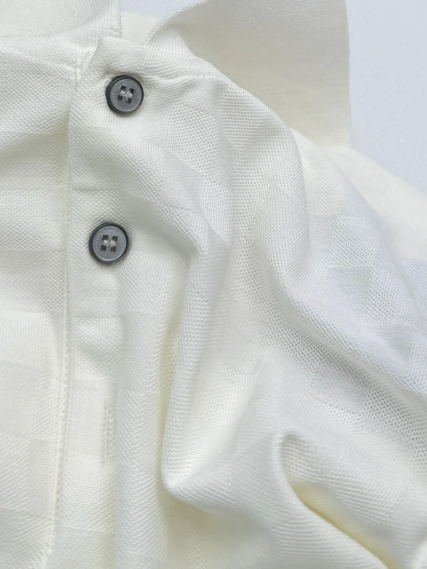 Damier Silk-Cotton Piqué Polo Shirt D24513836 — view 7