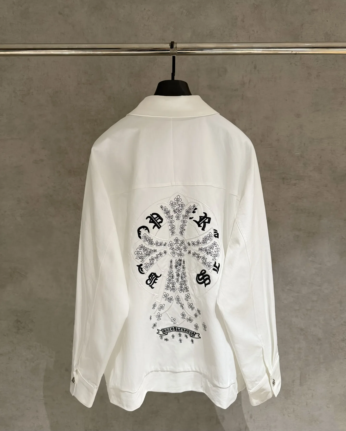 Cross-Embroidered Zip-Up Shirt Jacket D24523670 — view 2