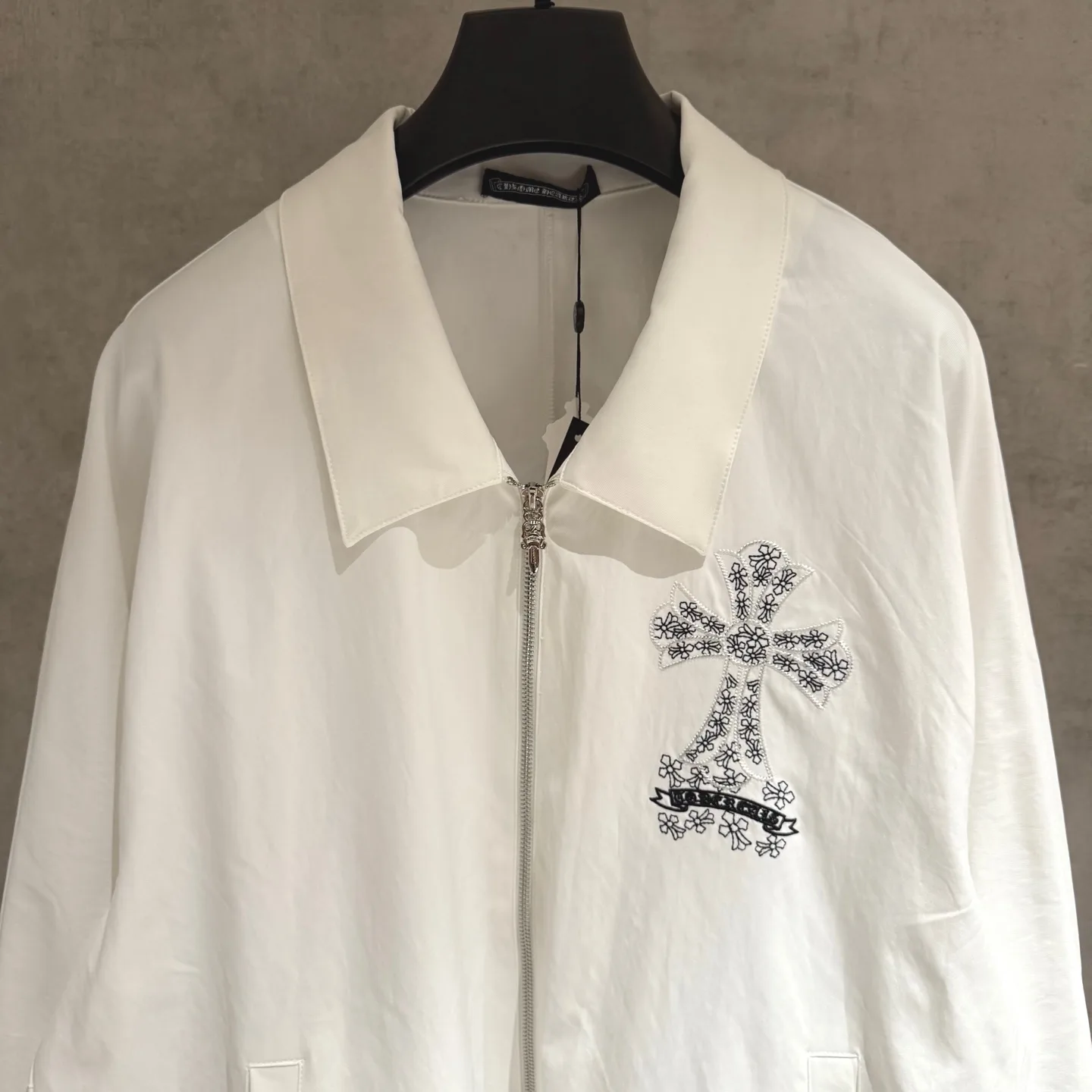 Cross-Embroidered Zip-Up Shirt Jacket D24523670 — view 3