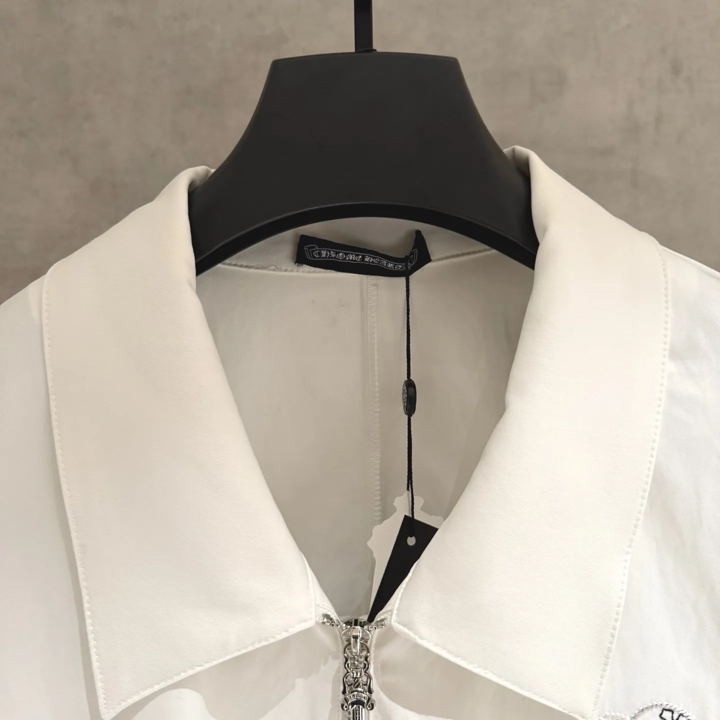 Cross-Embroidered Zip-Up Shirt Jacket D24523670 — view 4