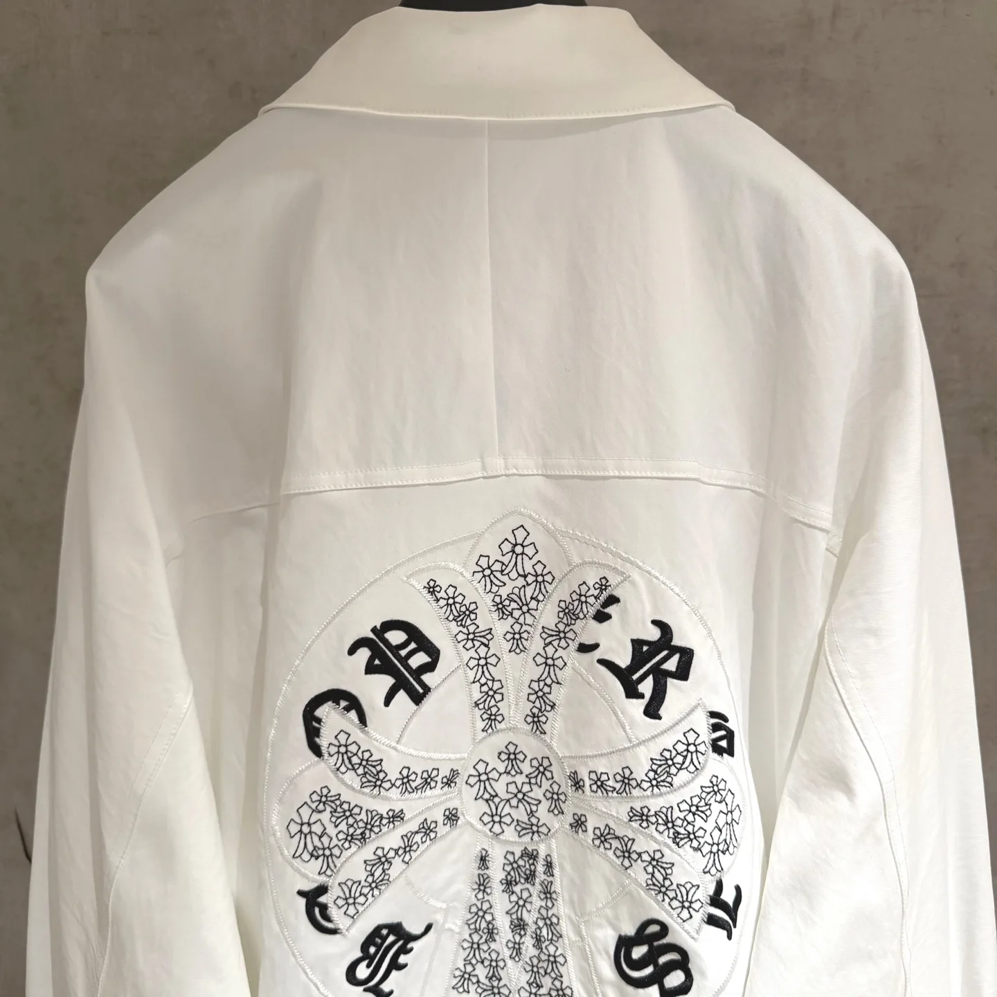 Cross-Embroidered Zip-Up Shirt Jacket D24523670 — view 7