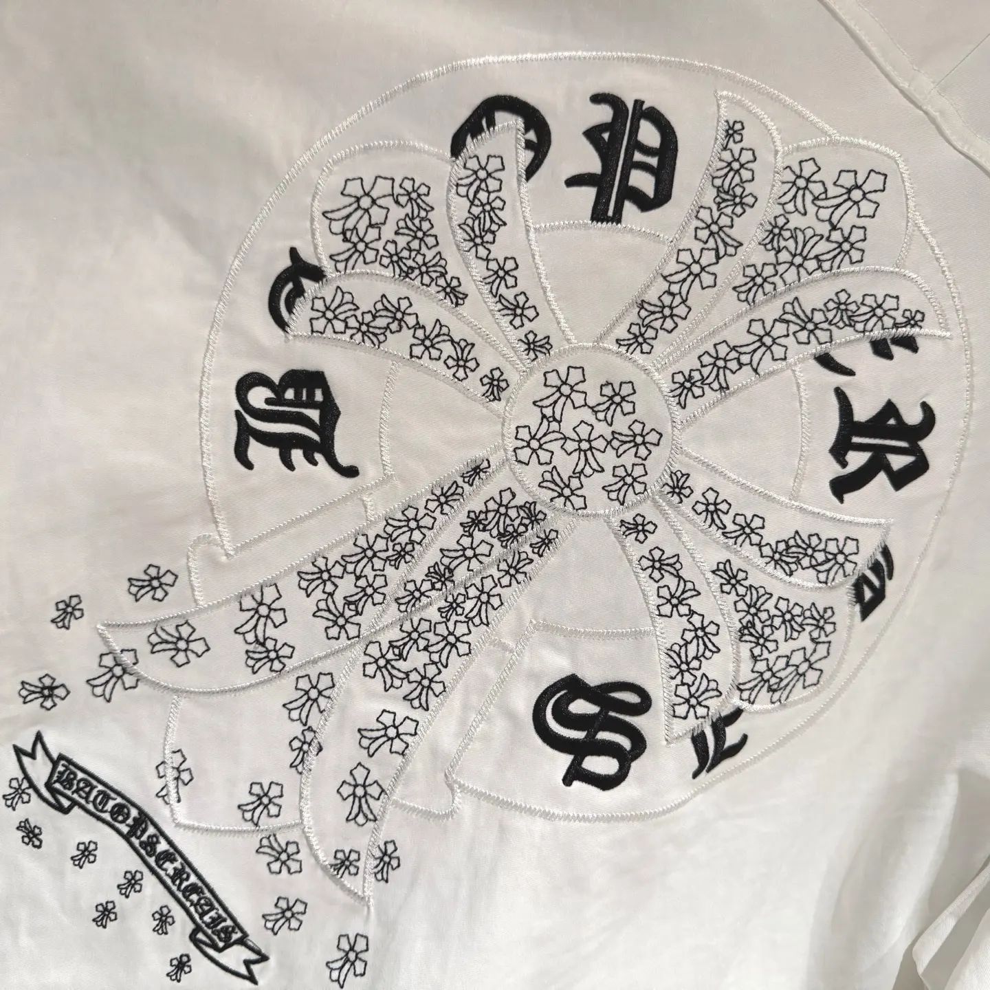 Cross-Embroidered Zip-Up Shirt Jacket D24523670 — view 8