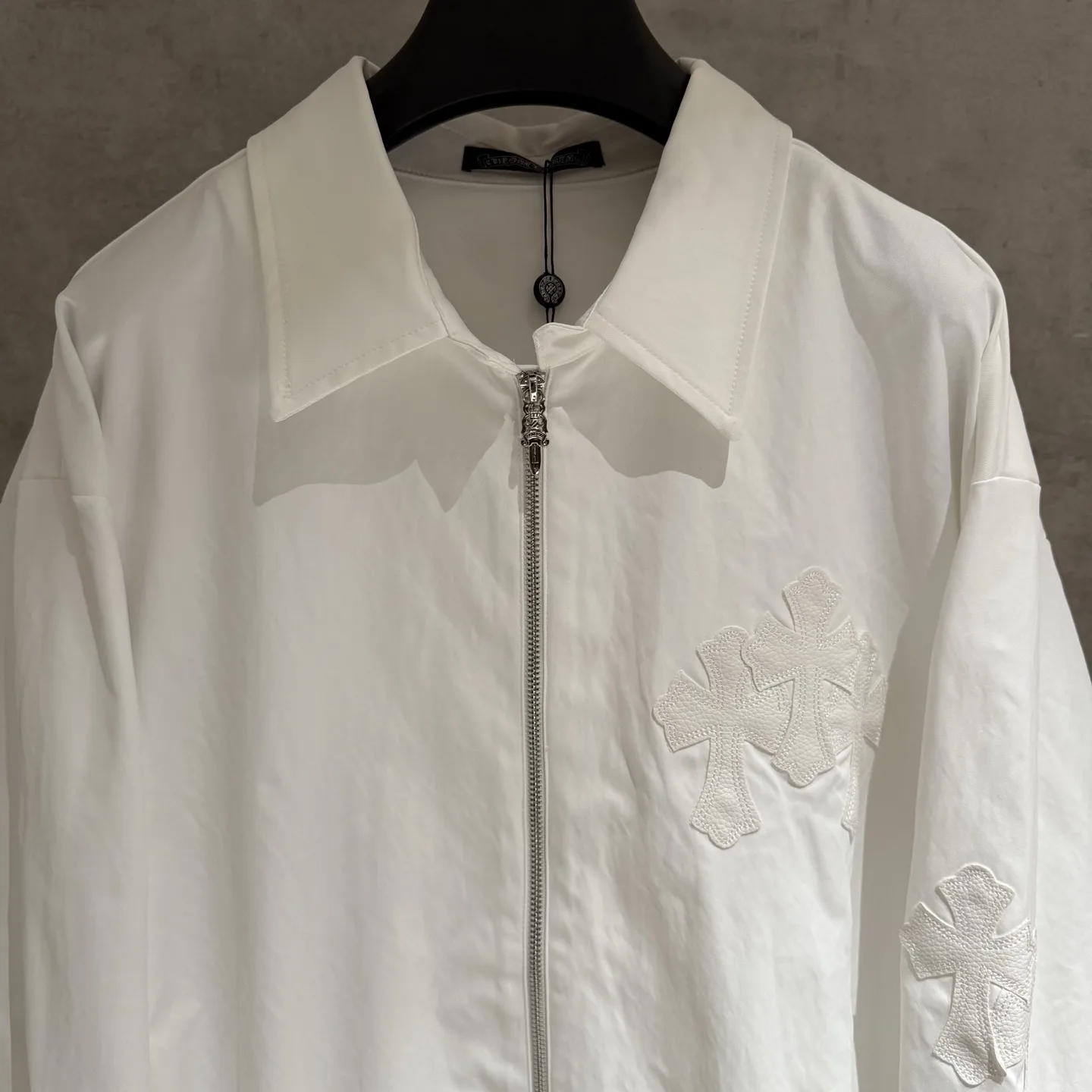 Cross Patch Zip-Up Oversized Shirt D24523672 — view 3