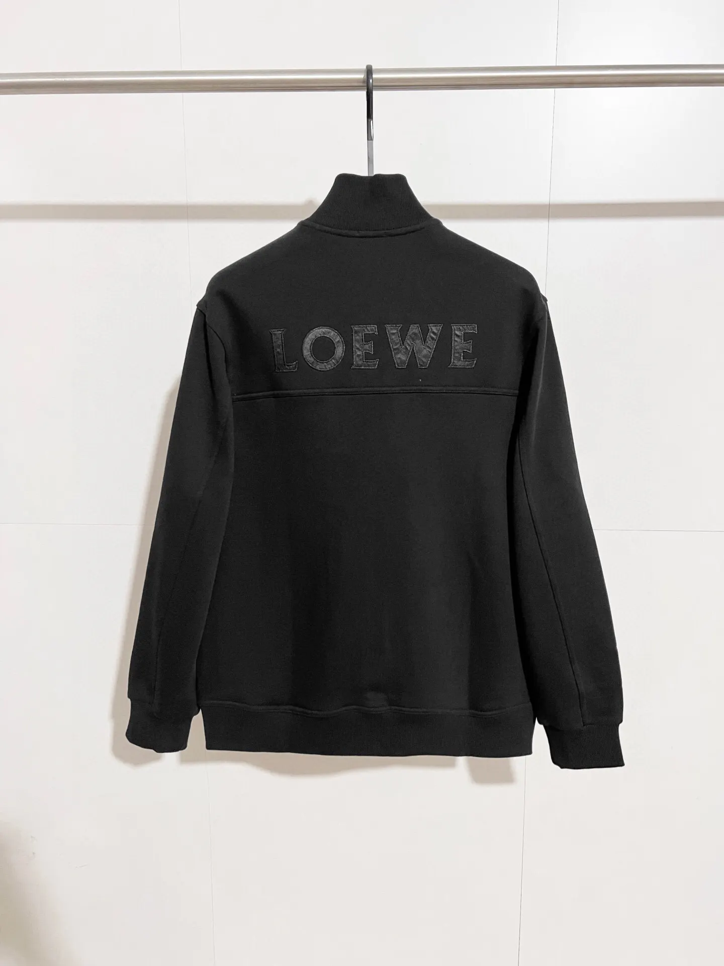Leather-Trimmed Fleece-Back Zip-Up Jacket D24516052 — view 2