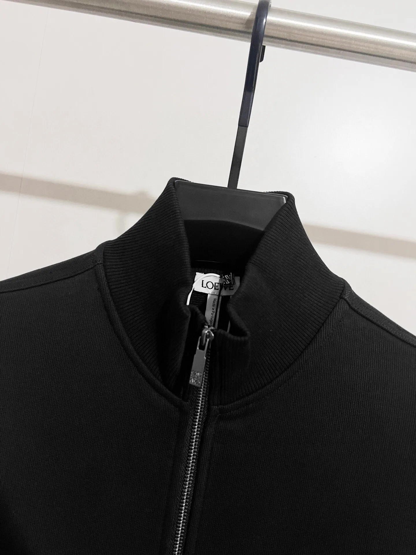 Leather-Trimmed Fleece-Back Zip-Up Jacket D24516052 — view 7