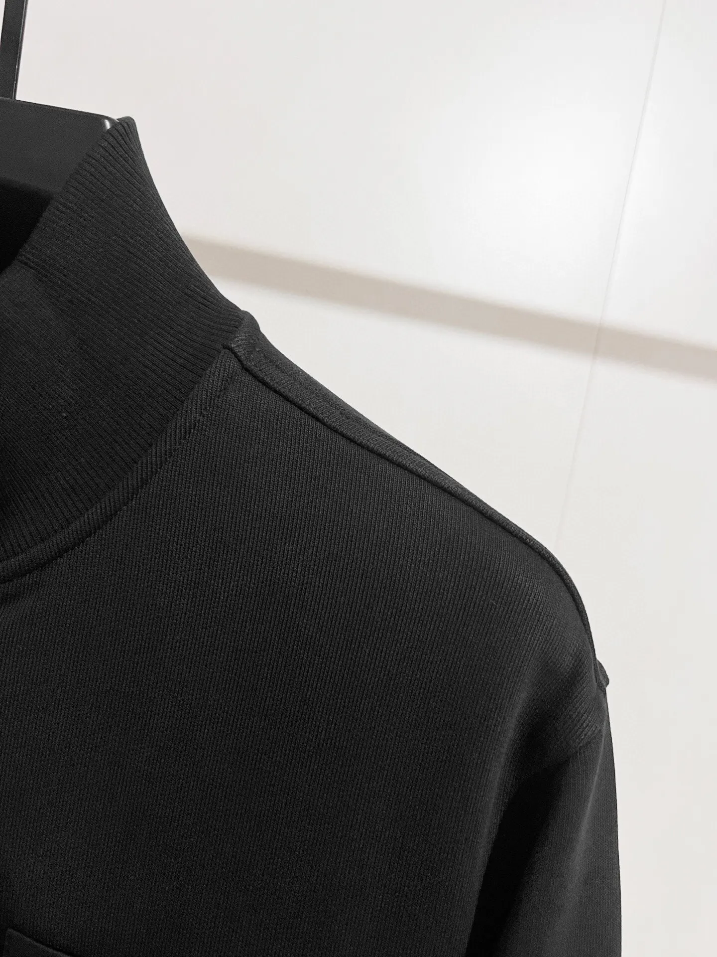 Leather-Trimmed Fleece-Back Zip-Up Jacket D24516052 — view 9