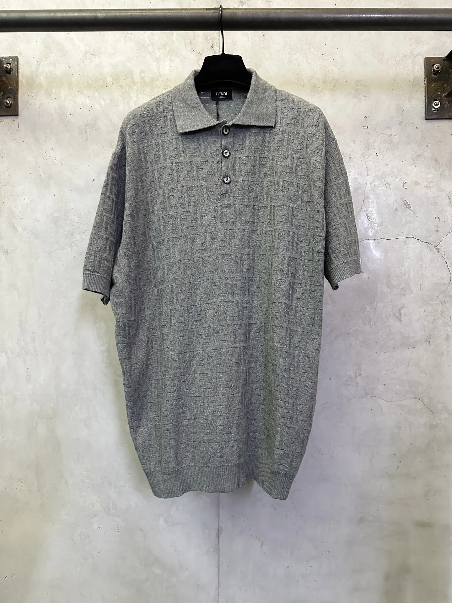 FF Monogram Jacquard Knit Polo Shirt D25012342