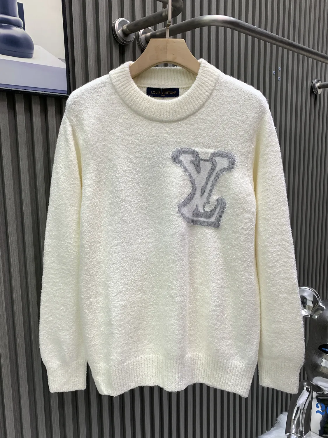 Logo Intarsia Wool-Blend Bouclé Sweater D25014136