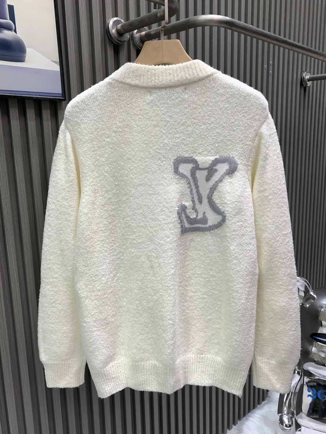 Logo Intarsia Wool-Blend Bouclé Sweater D25014136 — view 2