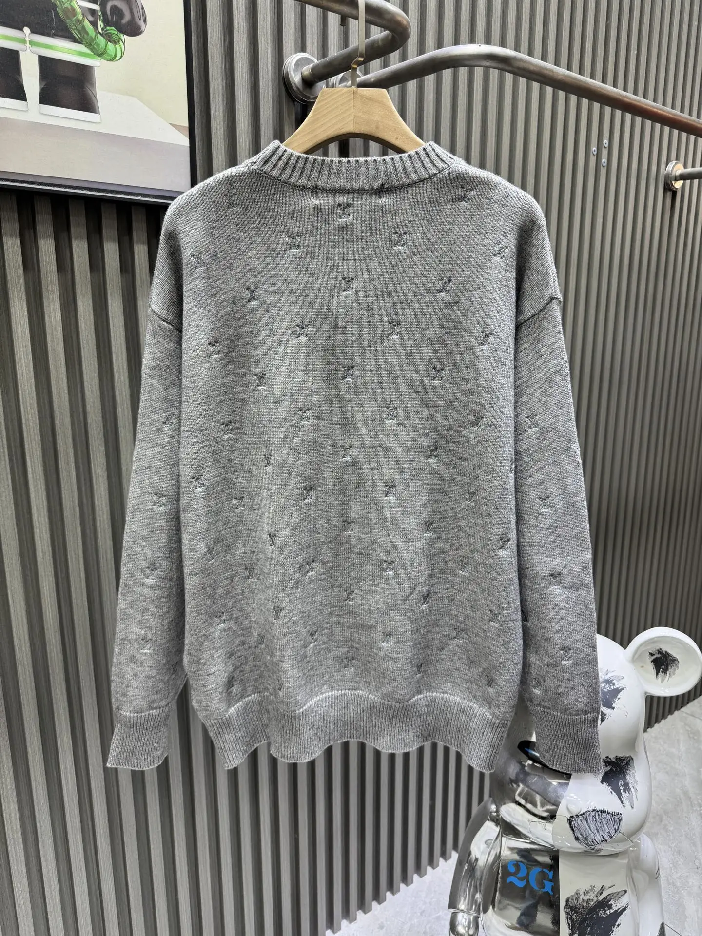 Embroidered Monogram Wool Crew-Neck Sweater D25014137 — view 2